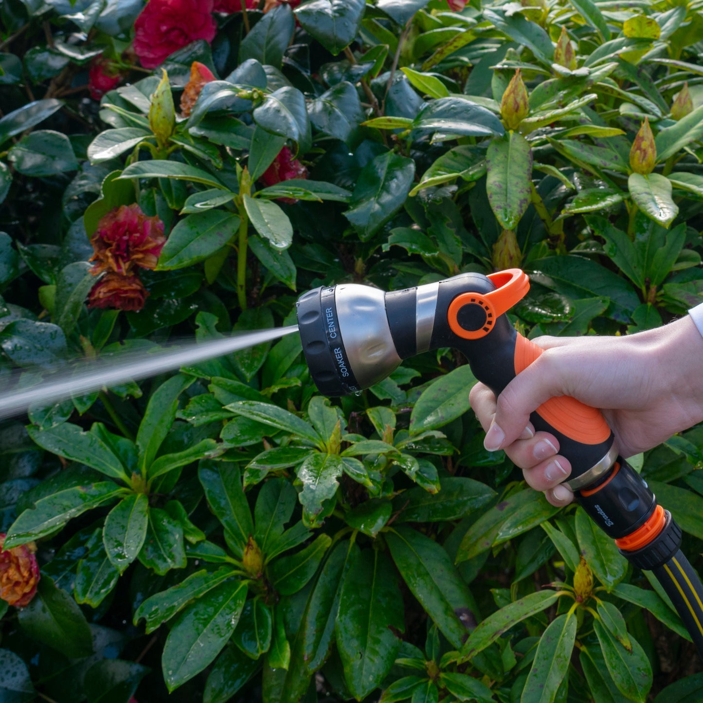 Cost Wise Black/Orange Multi‑Function Garden Hose Spray Gun with 8 Adjustable Patterns