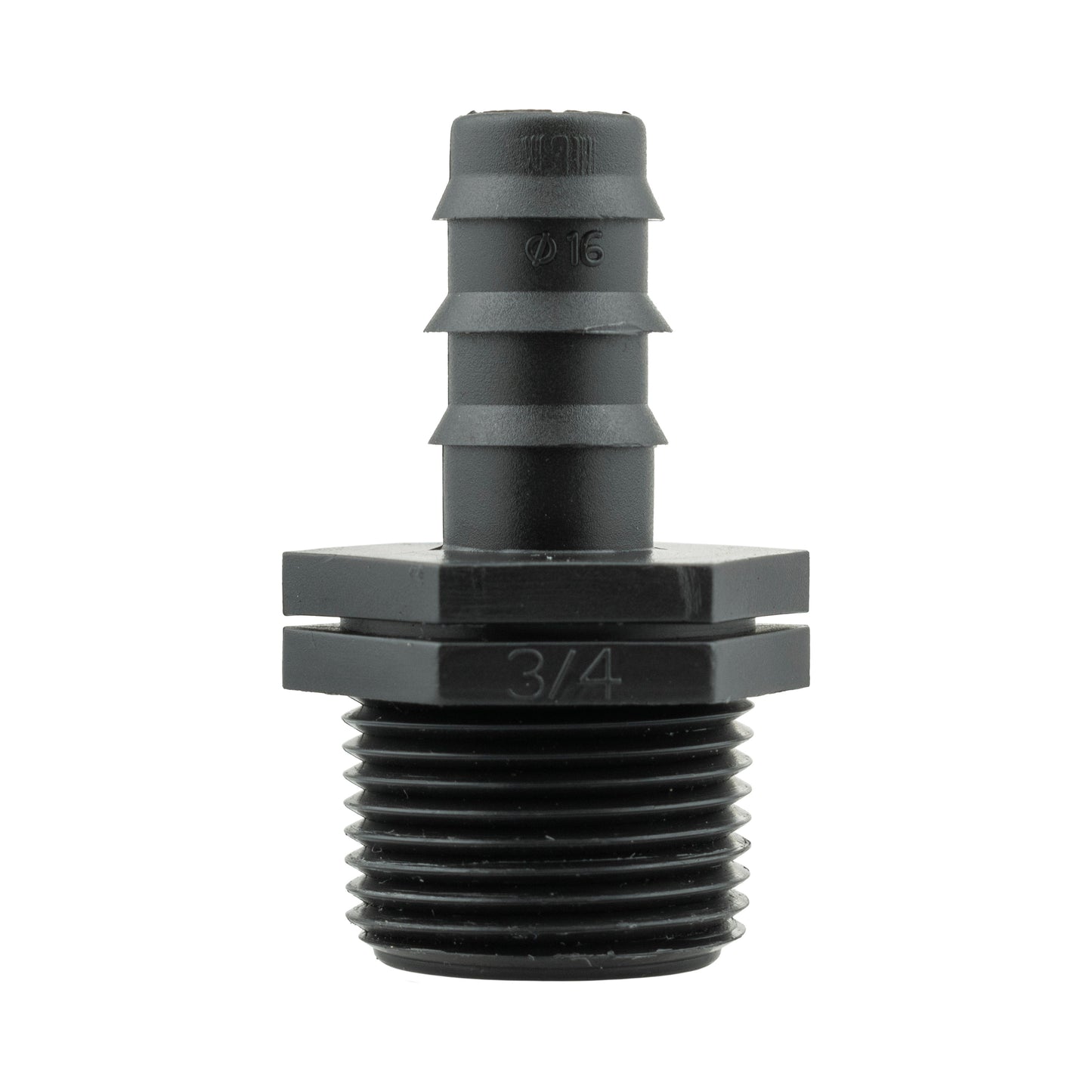 20mm MDPE Straight Connector with In-Line BSPF Valve and 16mm Barbed Connector