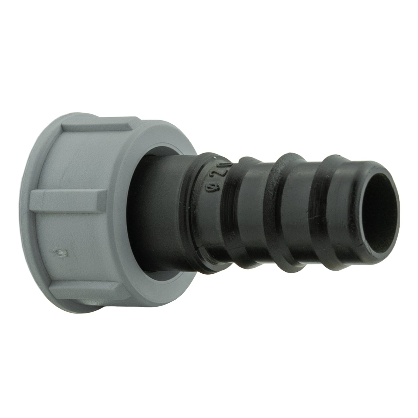 4mm Micro Barb Connector with 3/4" BSPM In-Line Valve and 20mm Straight Barb Adapter