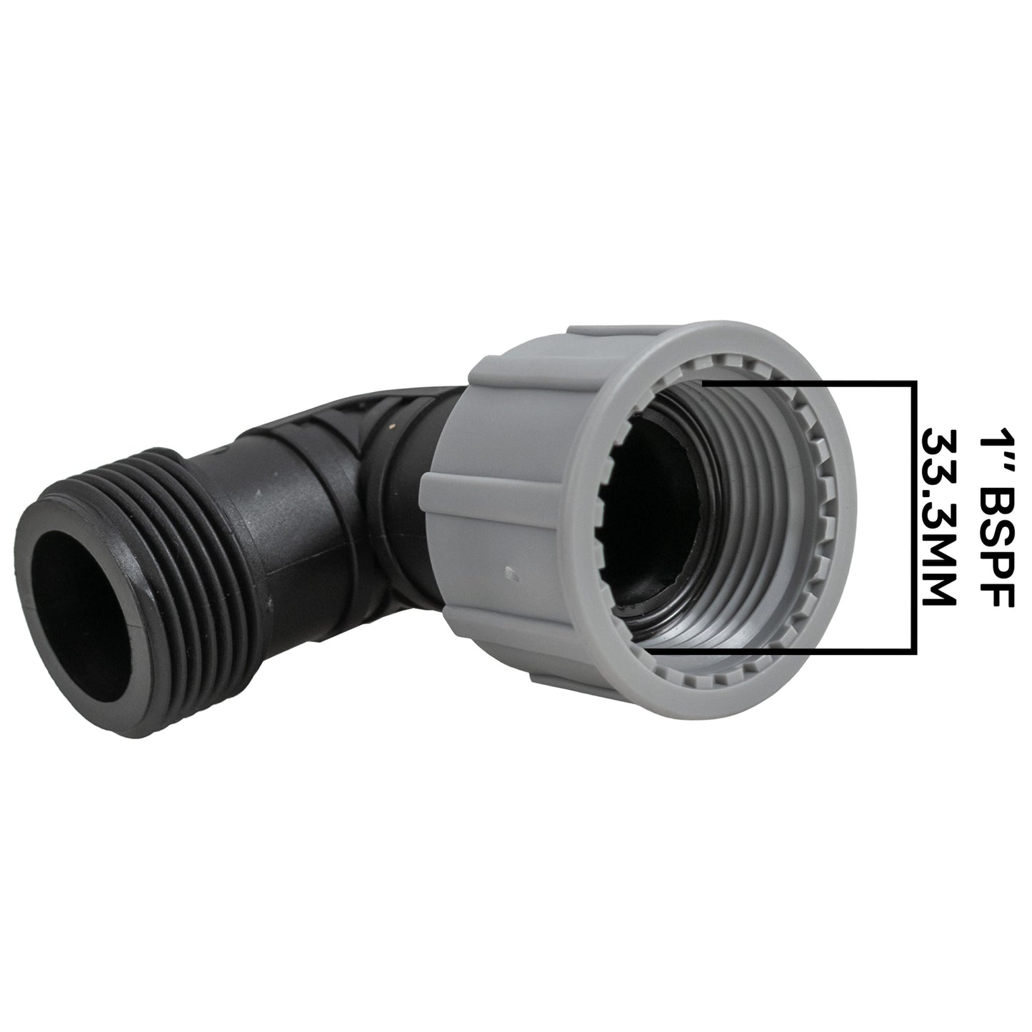 1" BSP Swivel Elbow Connector – Male x Female