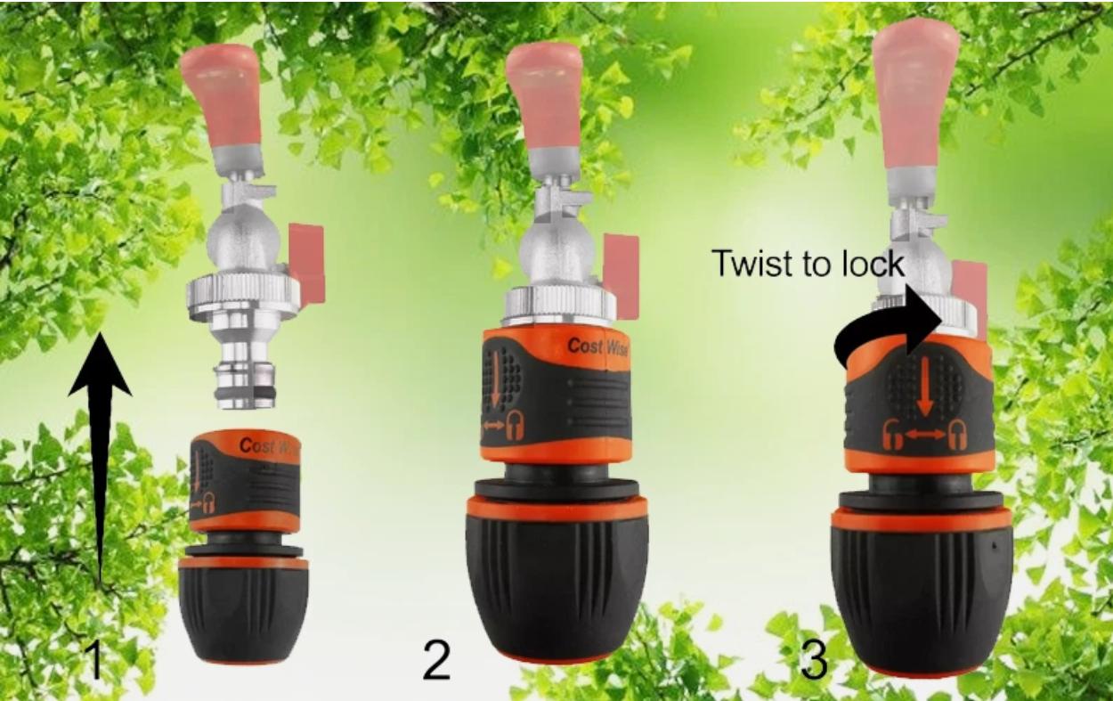 2 x Pressure Washer Hose Connectors for Karcher - Secure Click and Lock Fit!