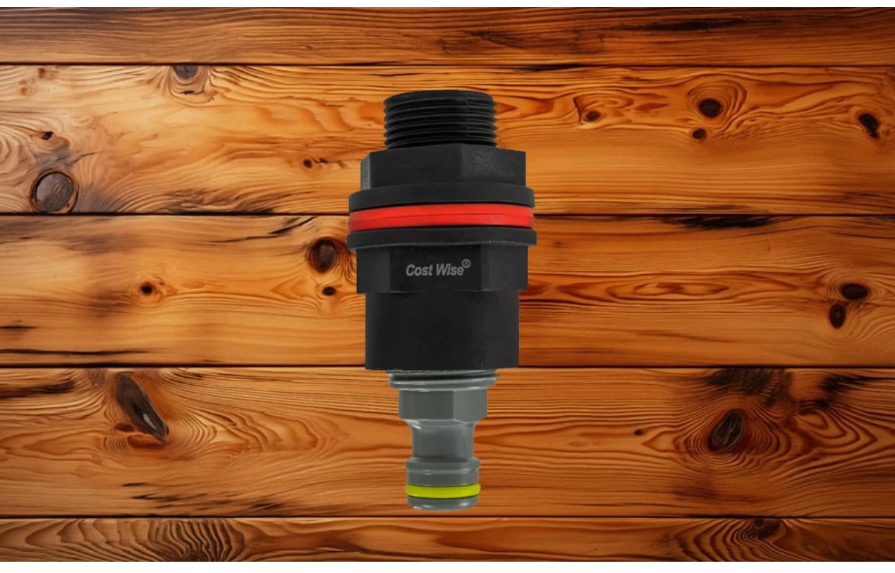 1/2" BSP Water Butt/Rain Barrel Outlet Adaptor + Hose Connector (21mm Hole)