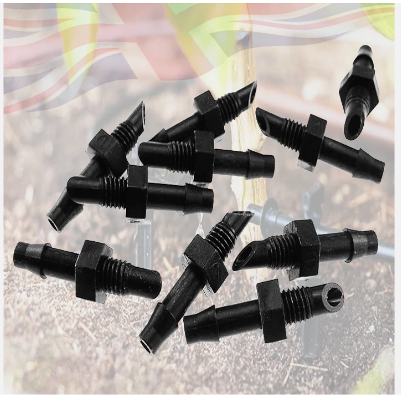 20pcs Antelco Micro Irrigation Adaptors – 4mm Barb x Thread Fittings