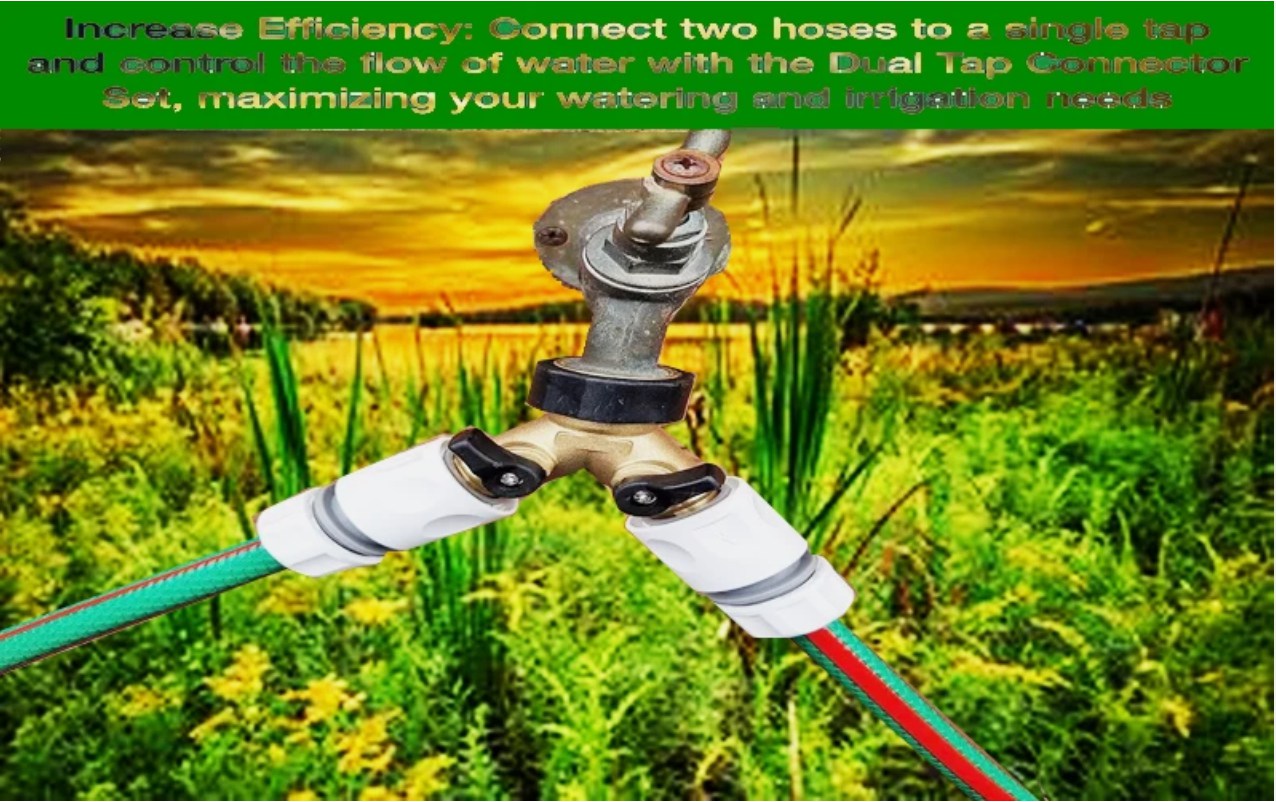 Brass Dual Tap Connector: Durable Splitter with Two Superior Hose Attachments