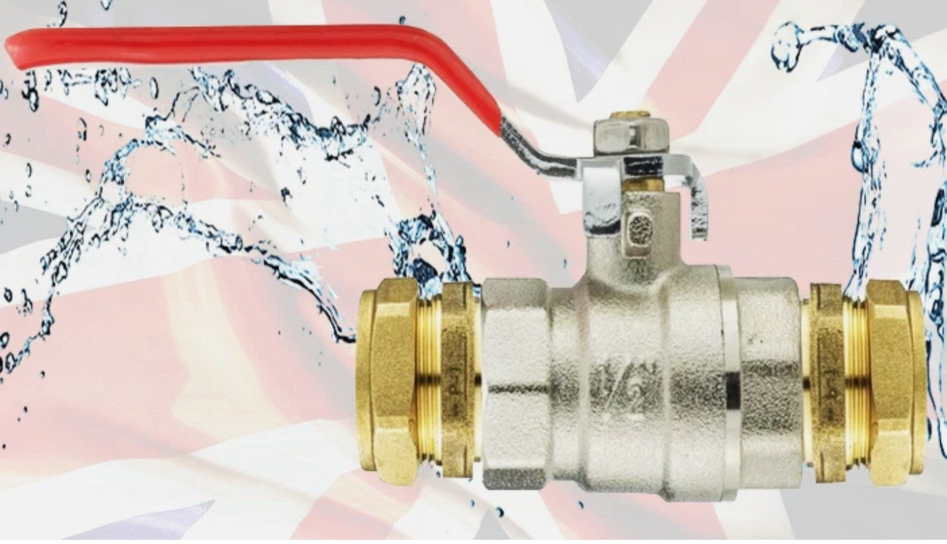 Brass Lever Ball Valve – 15mm Compression On/Off Tap for Plumbing & Water Flow