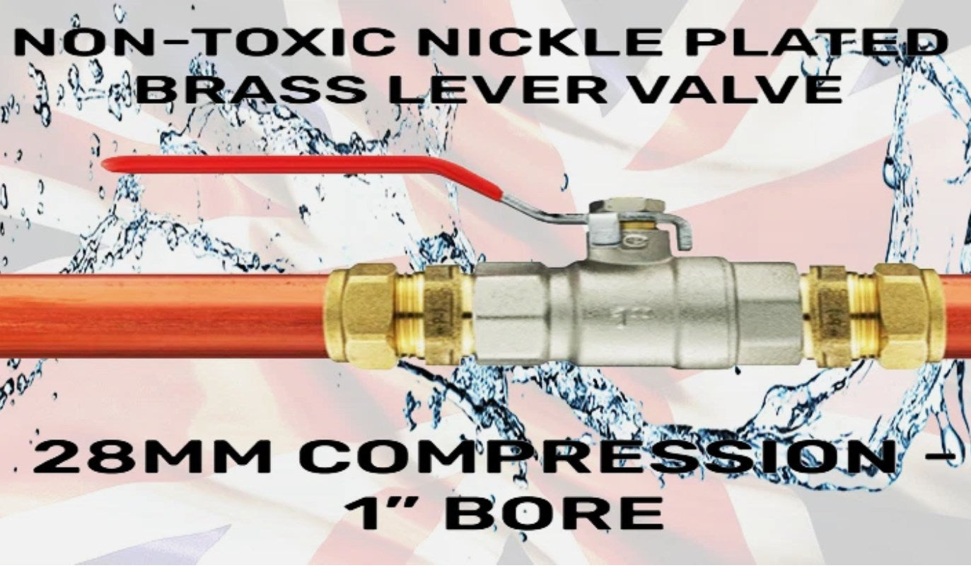 Brass Lever Valve for 28mm Pipe – Compression Fitting for Water Supply Control