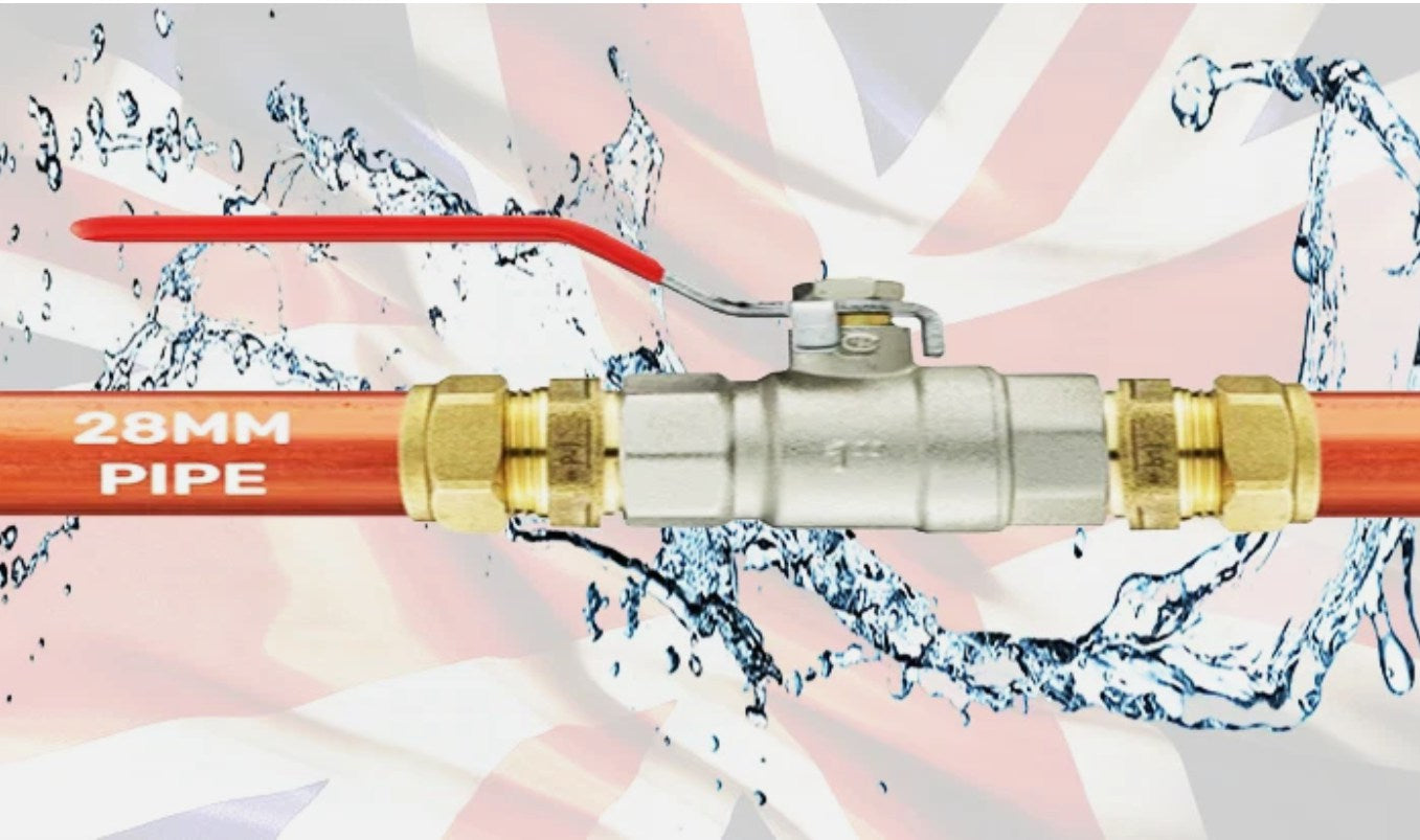Brass Lever Valve for 28mm Pipe – Compression Fitting for Water Supply Control
