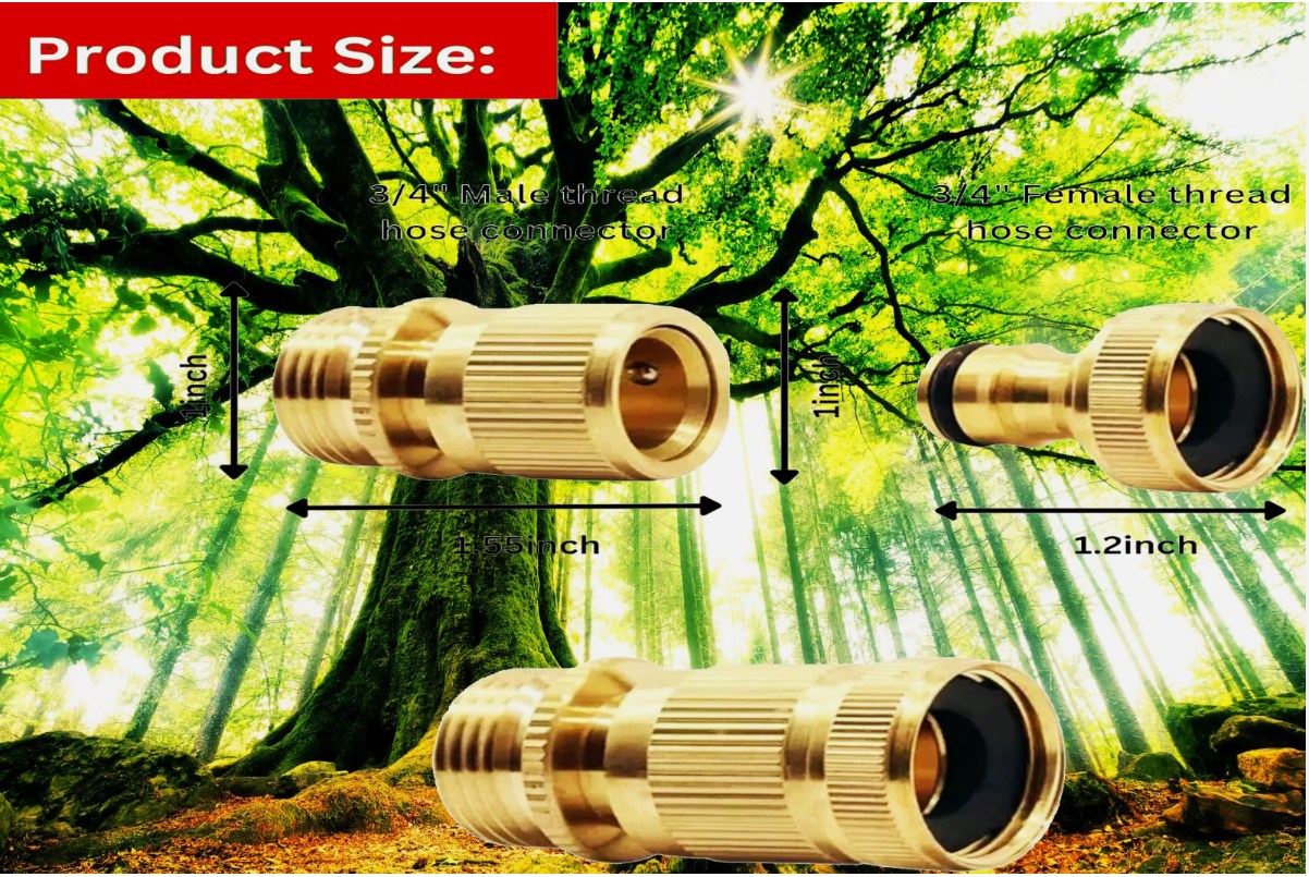 Brass Quick Connect Set: Reliable 3/4” Hose Fittings with PTFE Tape!