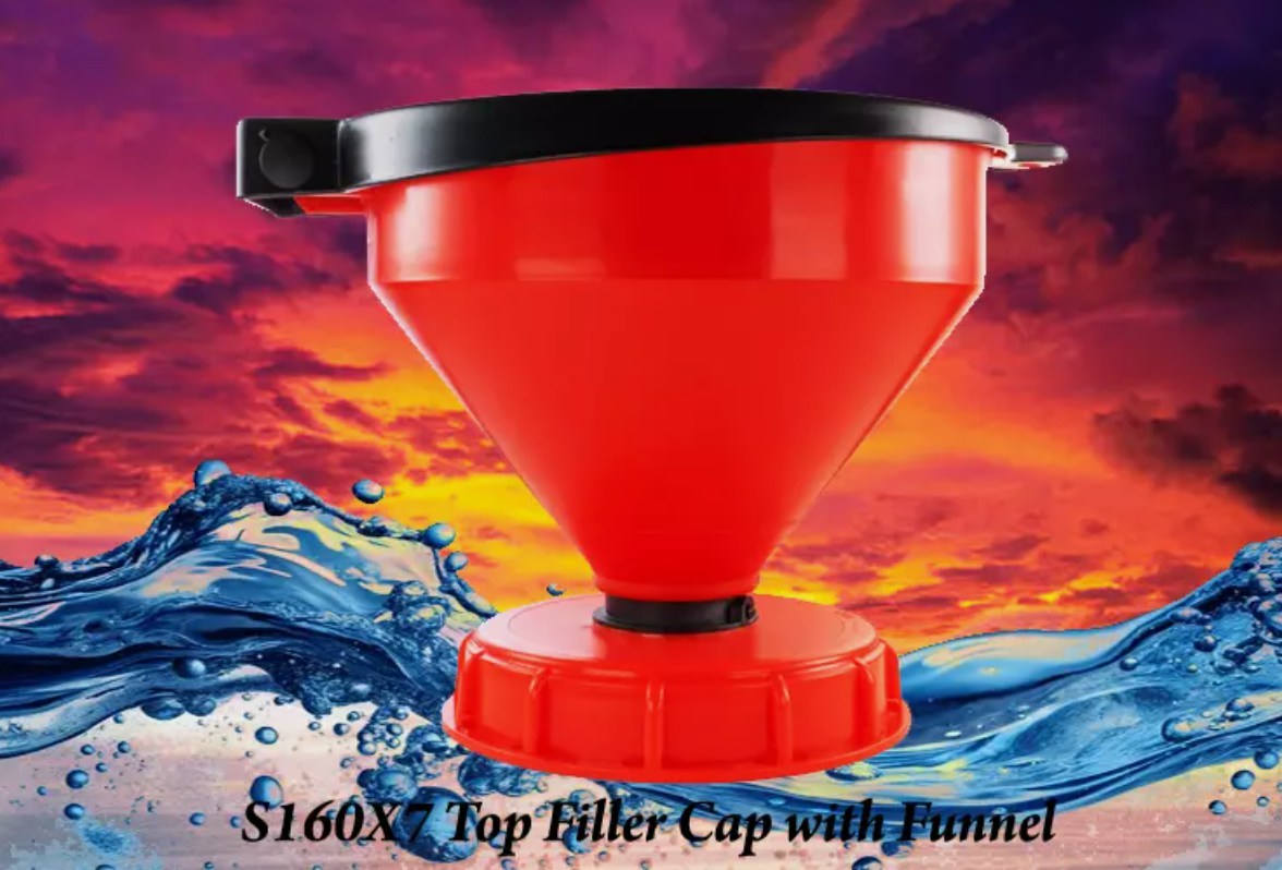 IBC 150mm S160X7 Top Filler Cap with Funnel – Easy Refill Adapter