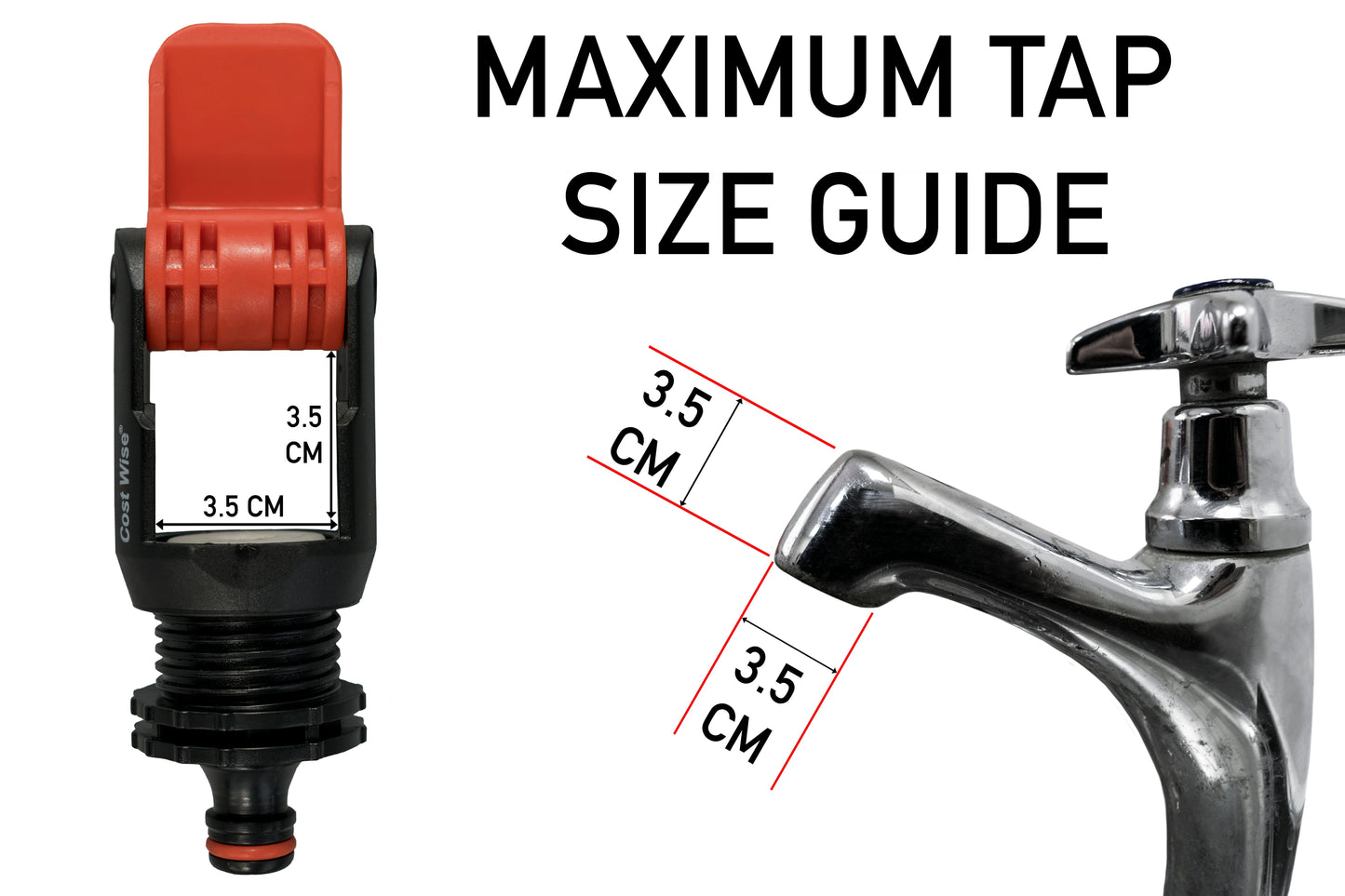 Non-Branded Red Adapter for Kitchen Tap