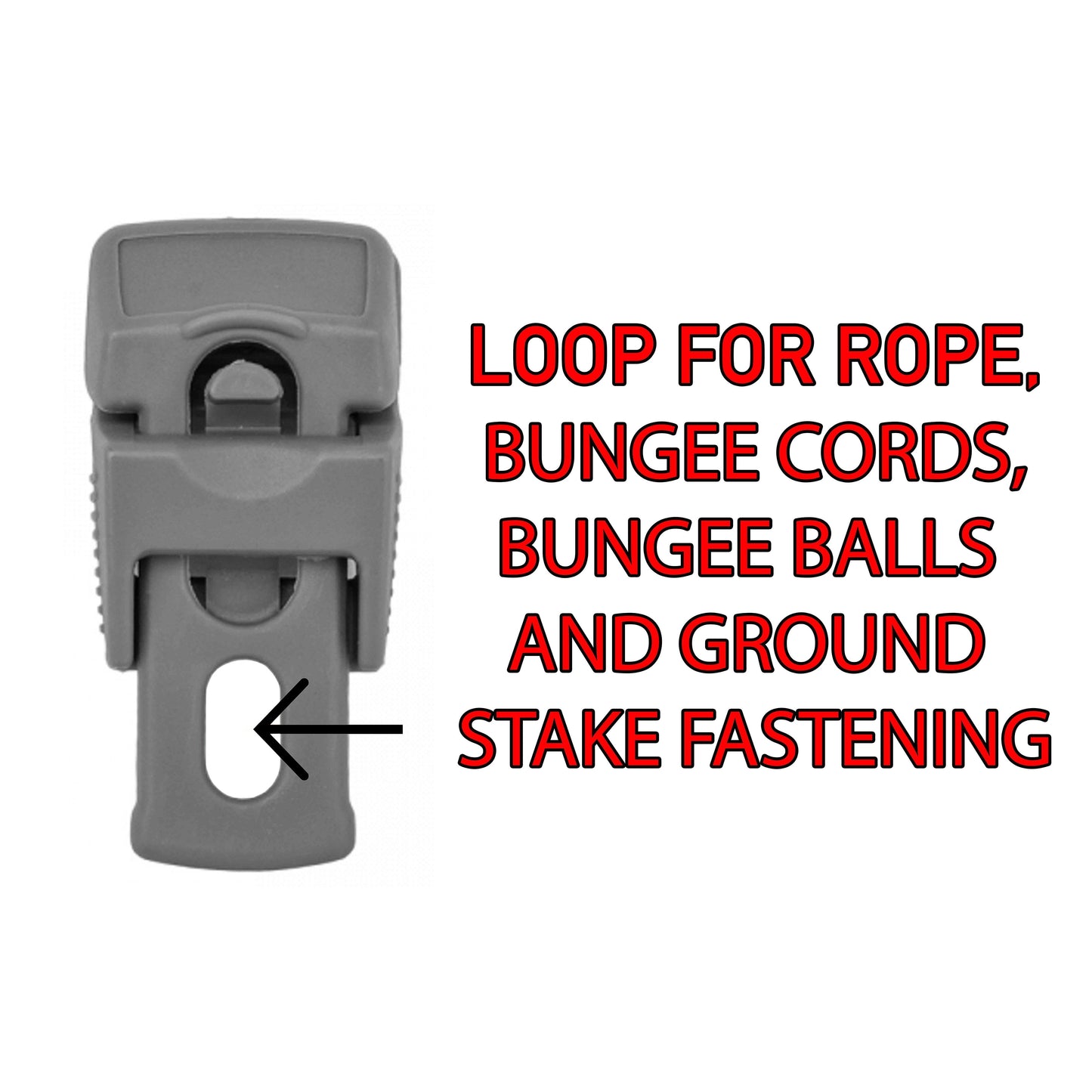 Pack of 10 Grey Slide-Style Tarpaulin Clips