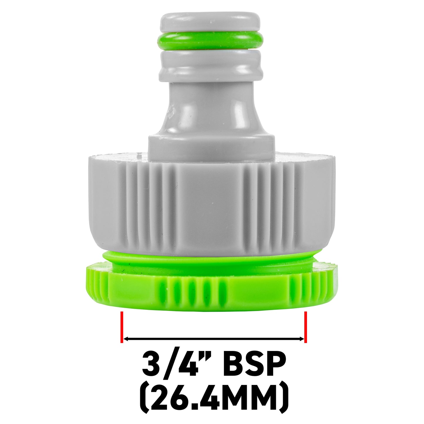 Green/Grey Female Tap Fitting Compatible with 1" or 3/4" BSP Female Threads