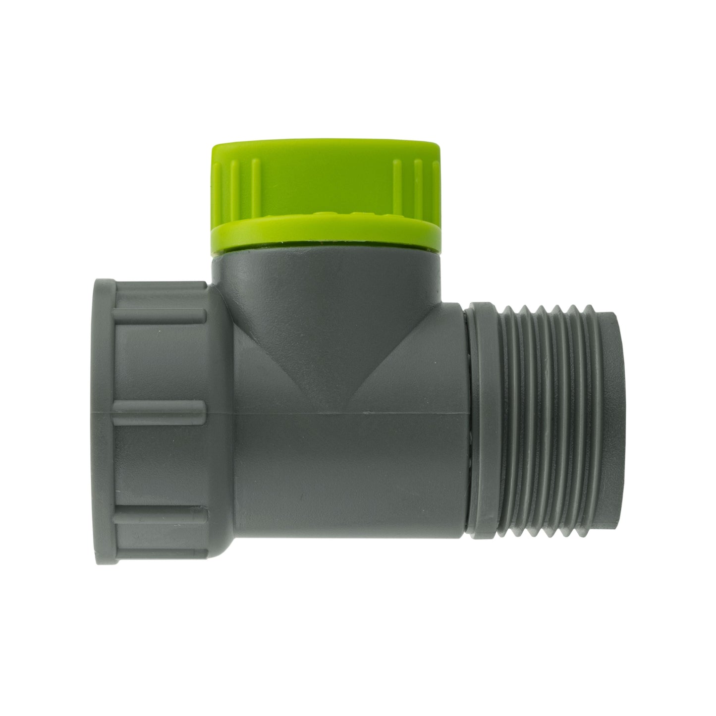 Lime 3/4" BSPM-F Tap Connector Featuring Integrated Valve