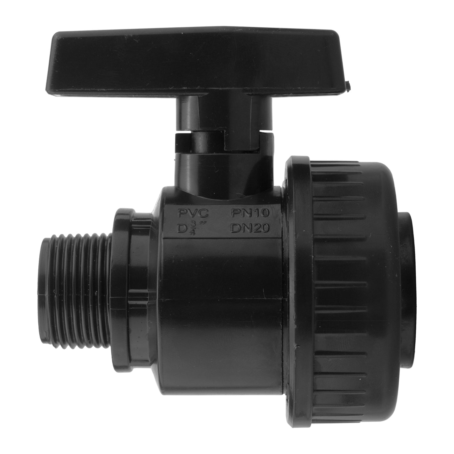 25mm MDPE Wall Flange Set with Large Plastic Valve and 25mm MDPE Straight Connector