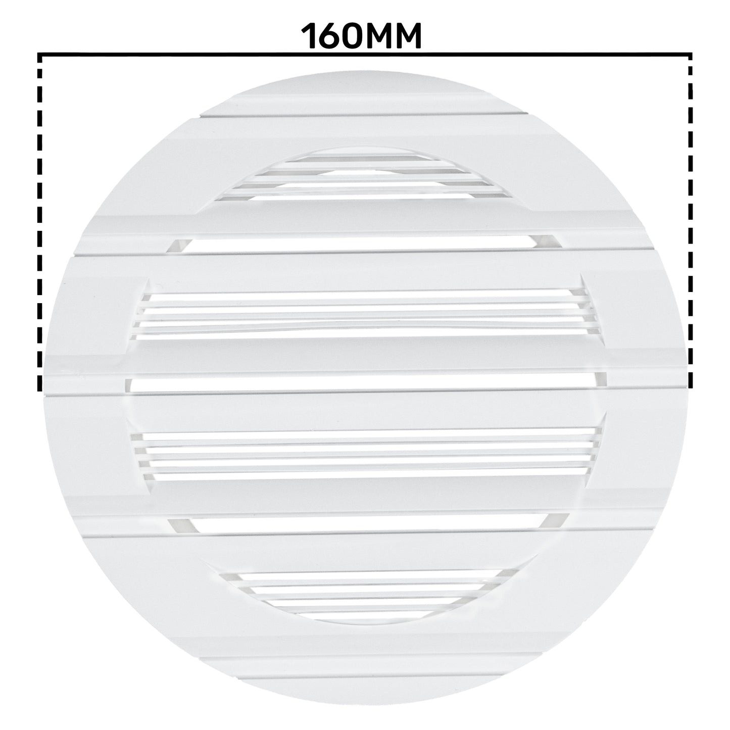 125mm White Round Bella Louvre Vent