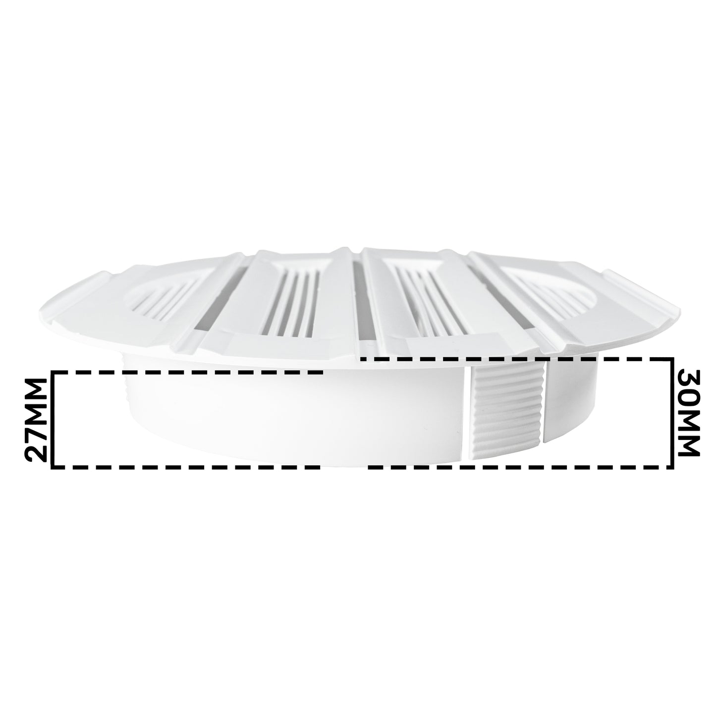 125mm White Round Bella Louvre Vent