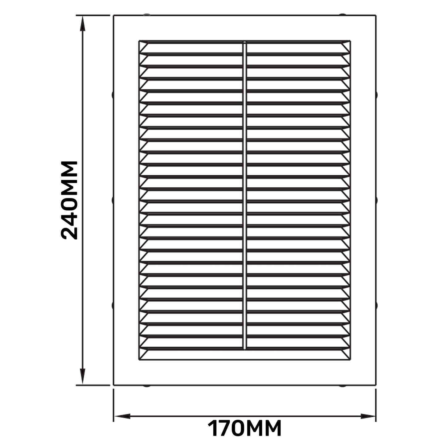 240mm x 170mm Louvre Vent D/170x240W with Insect Screen