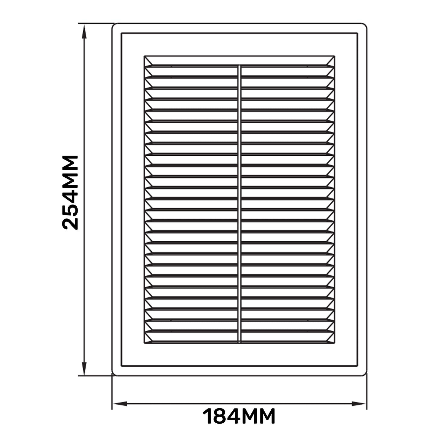 180mm x 250mm Classic Louvre Vent D/180X250RW with Insect Screen