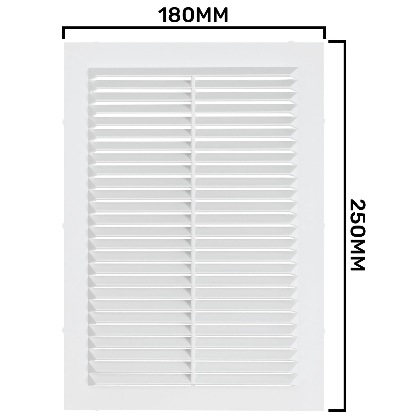 180mm x 250mm Classic Louvre Vent D/180X250RW with Insect Screen