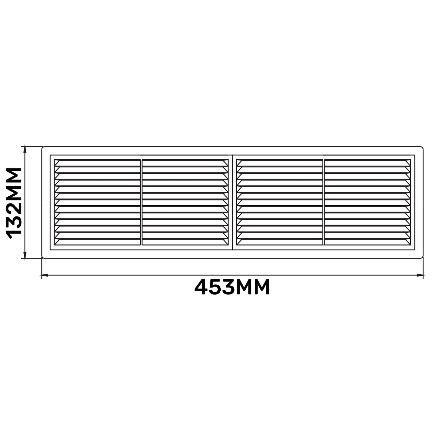 430mm x 110mm Classic Louvre Vent D/430X110RW with Insect Screen