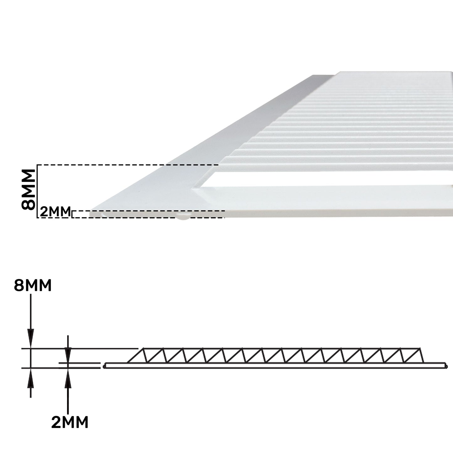 195mm x 195mm Louvre Vent D/195W with Insect Screen