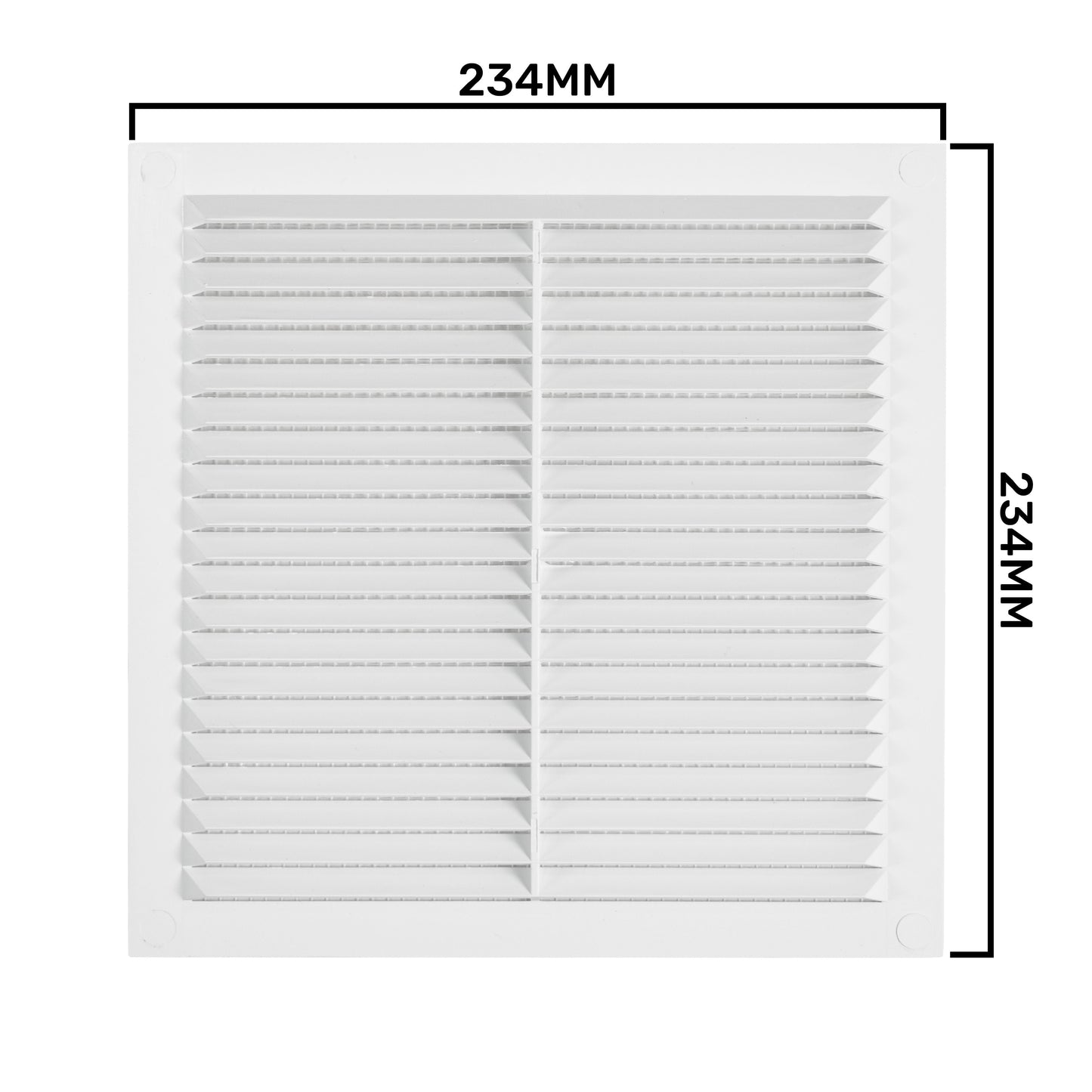 235mm x 235mm Louvre Vent D/235W with Insect Screen