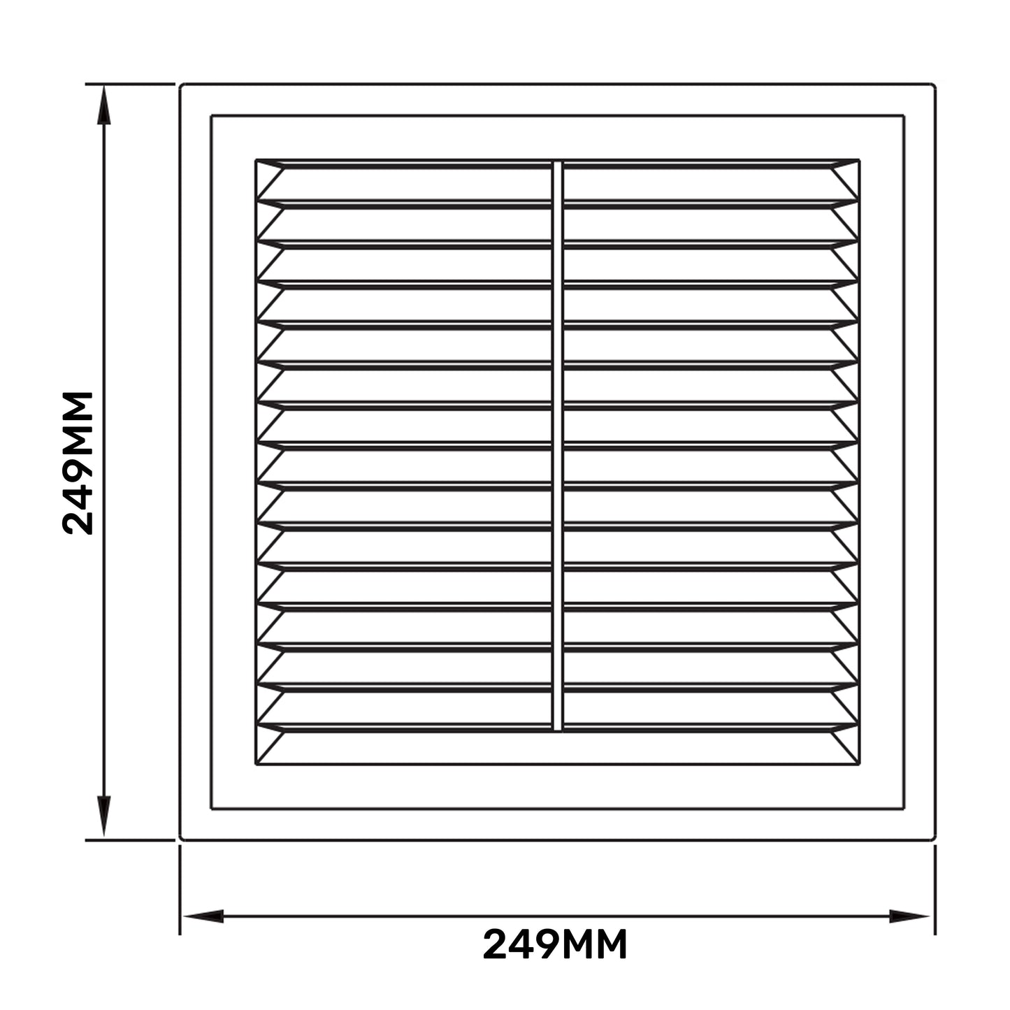 250mm Classic Louvre Vent D/250RW