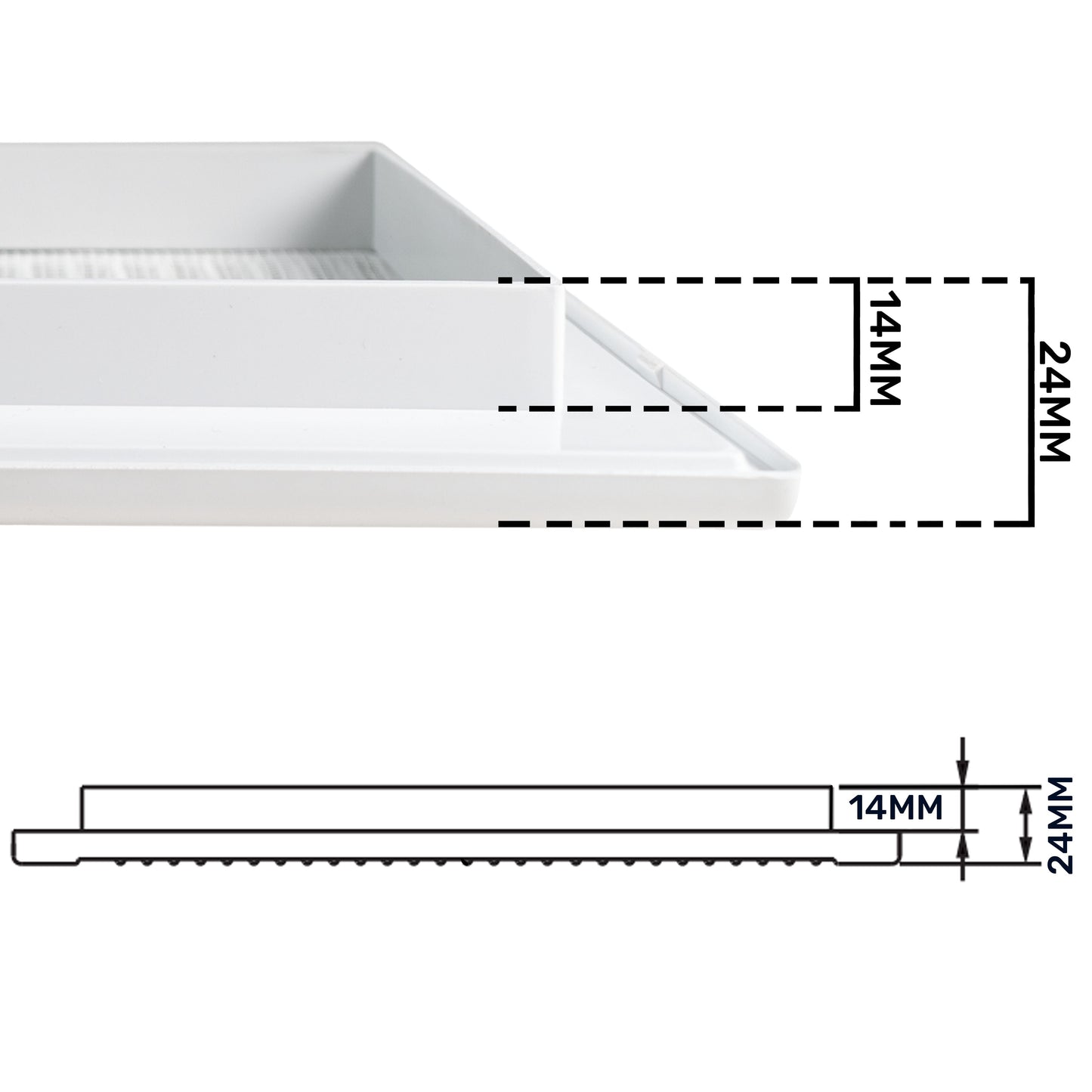 White Louvre Vent DL/90X240RW LUX with Insect Mesh
