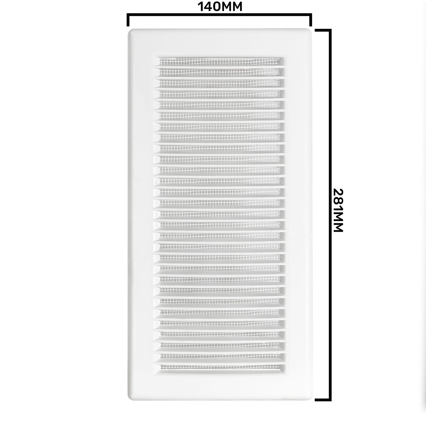 White Louvre Vent DL/90X240RW LUX with Insect Mesh