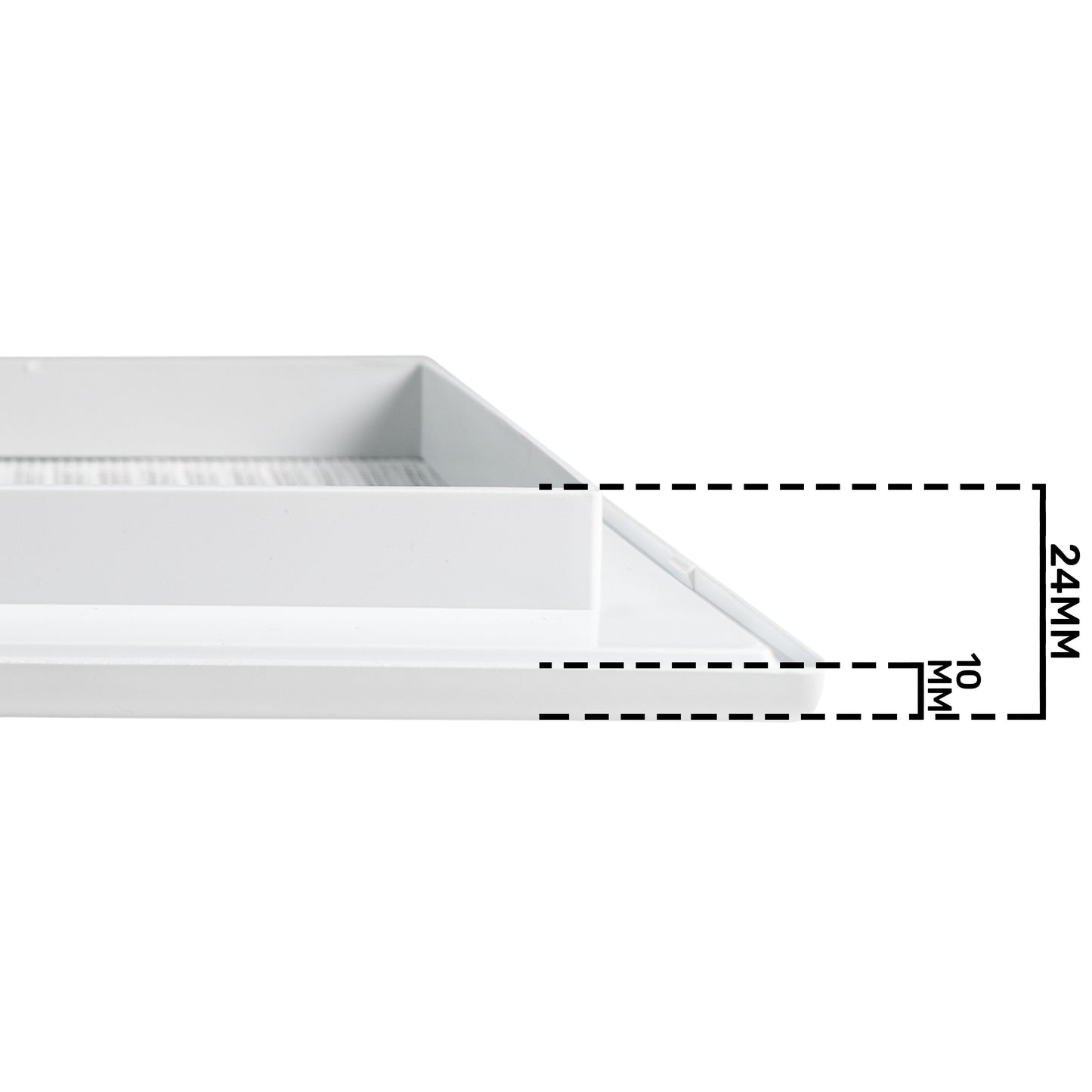 White Louvre Vent DL/90X240RW LUX with Insect Mesh