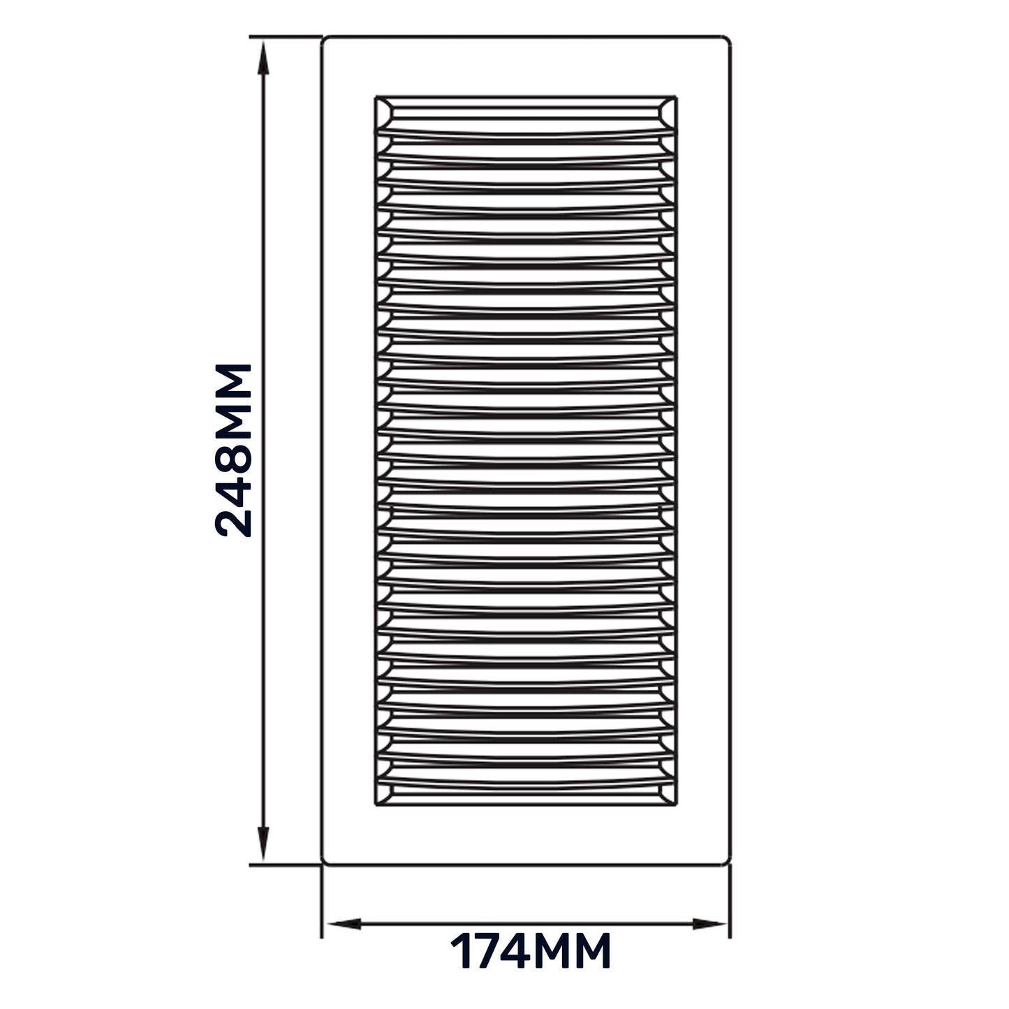 White Louvre Vent DL/140X210 RW LUX with Insect Mesh