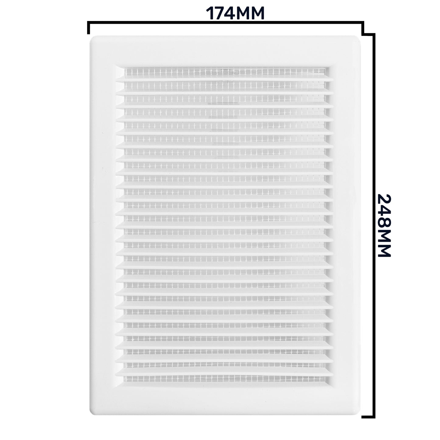 White Louvre Vent DL/140X210 RW LUX with Insect Mesh