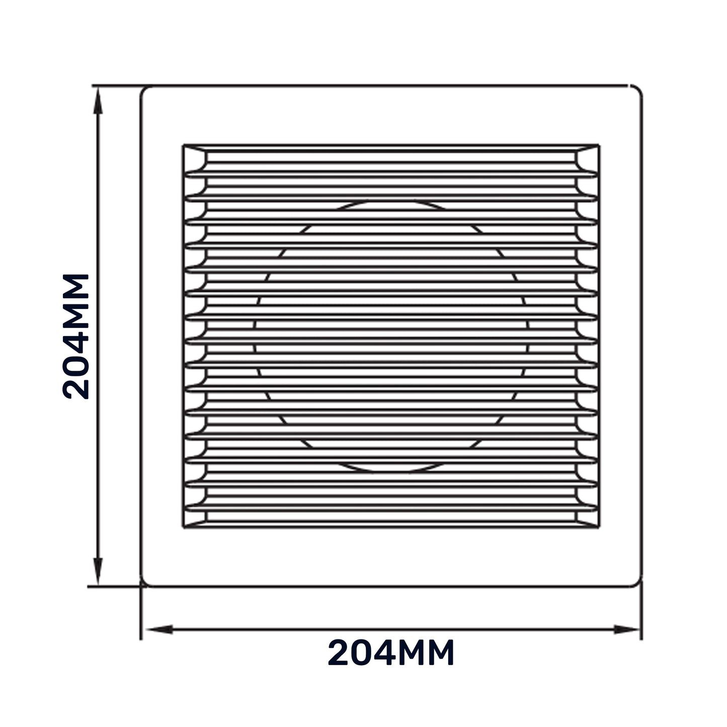 White Louvre Vent DL/150 RW LUX with Insect Mesh