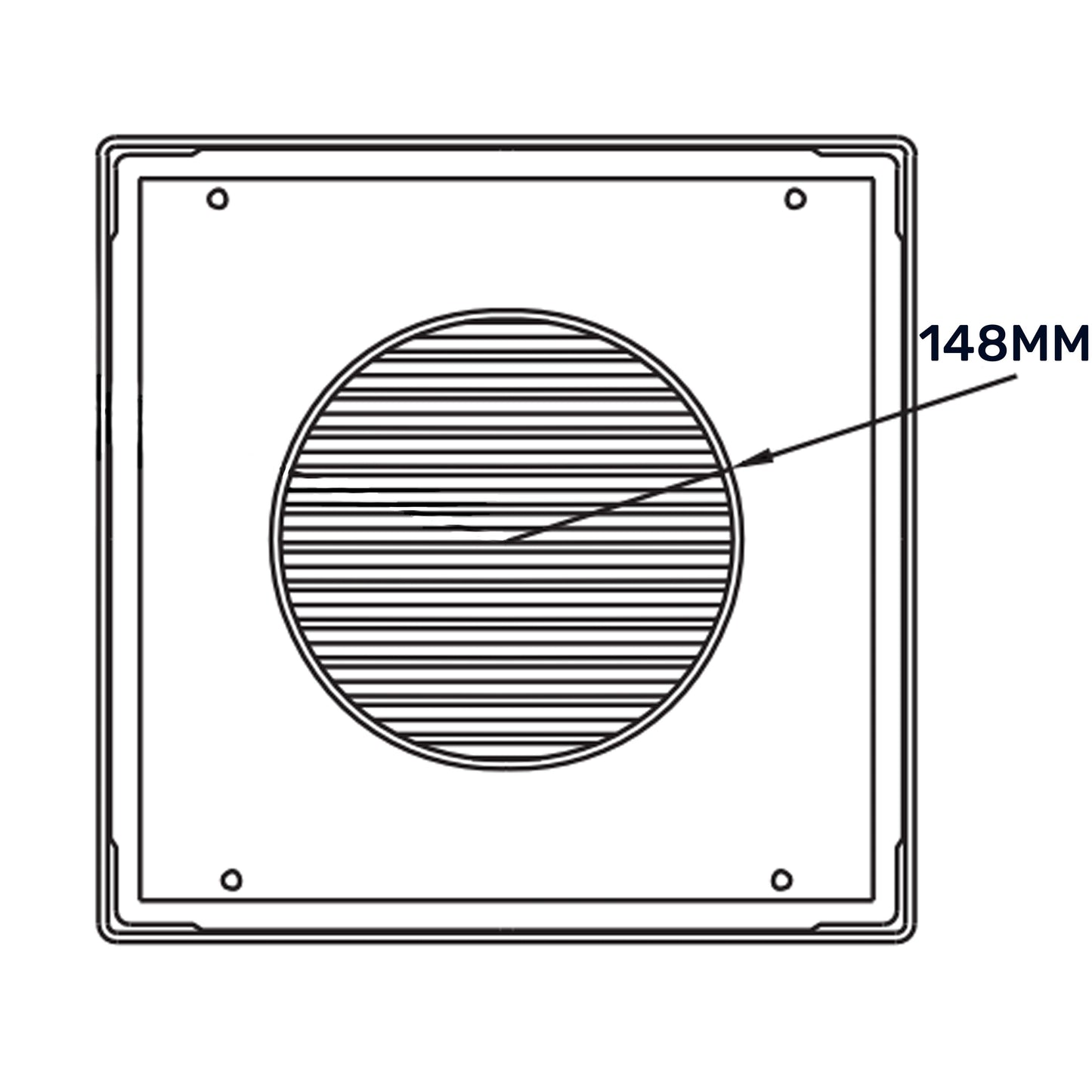 White Louvre Vent DL/150 RW LUX with Insect Mesh