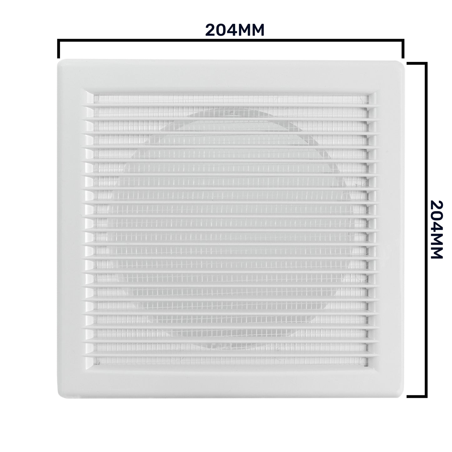White Louvre Vent DL/150 RW LUX with Insect Mesh