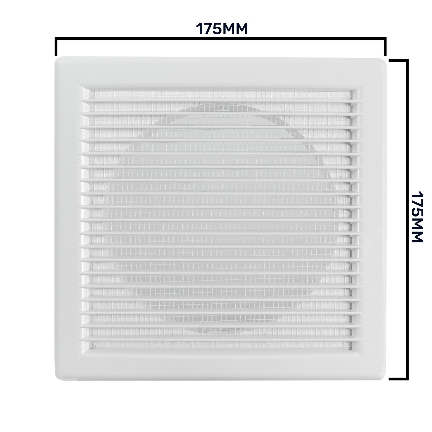 White Louvre Vent DL/125 RW LUX with Insect Mesh