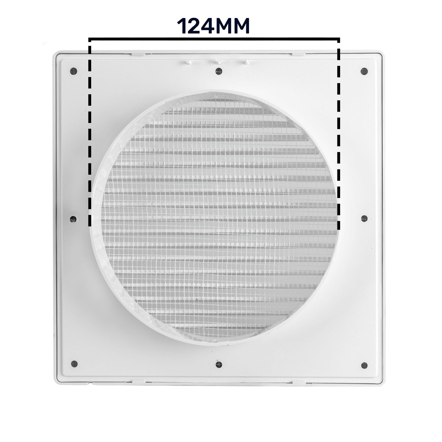 White Louvre Vent DL/125 RW LUX with Insect Mesh