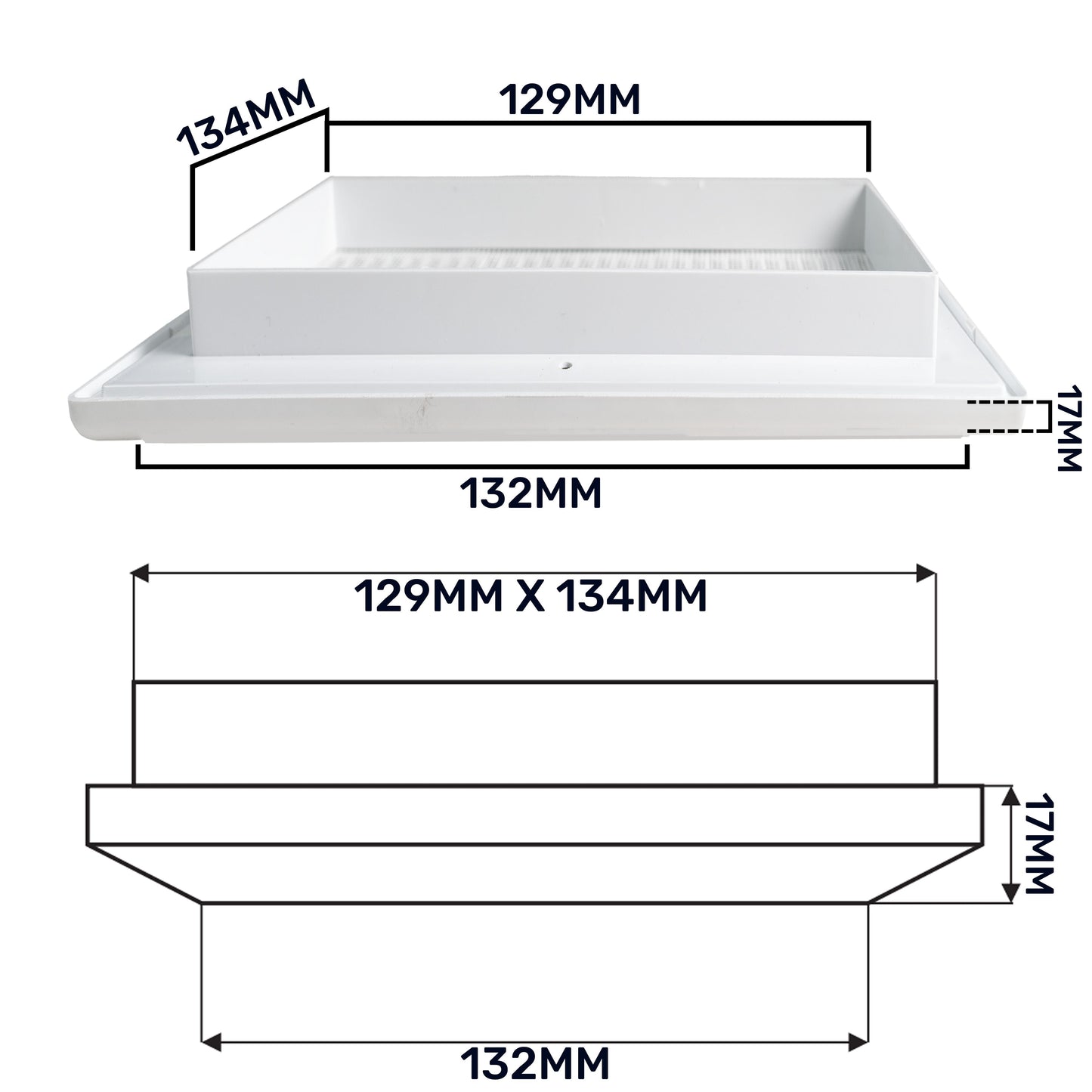 White Duo Smart Louvre Vent 135G 135mm with Insect Mesh