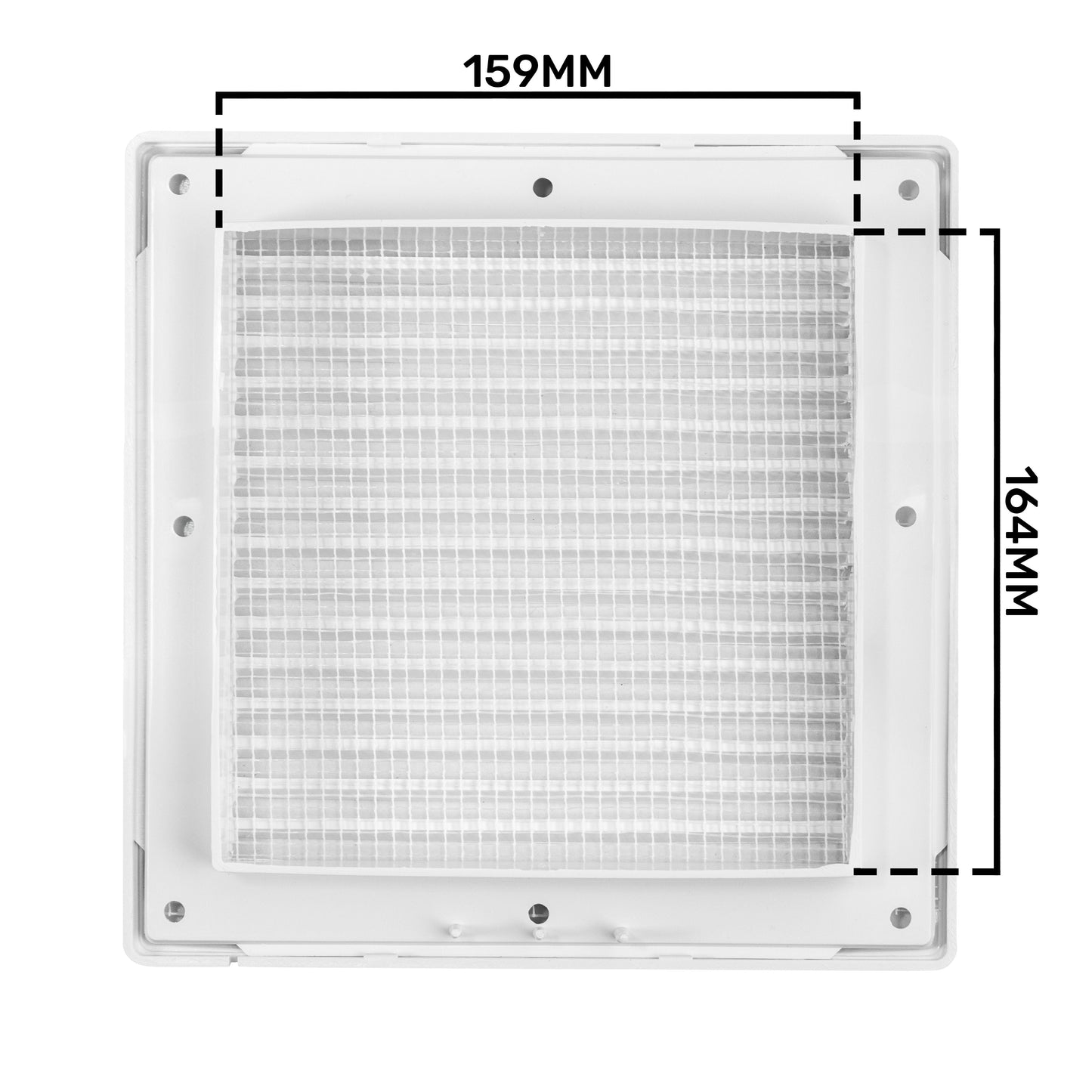 White Duo Smart Louvre Vent 165 with Insect Mesh