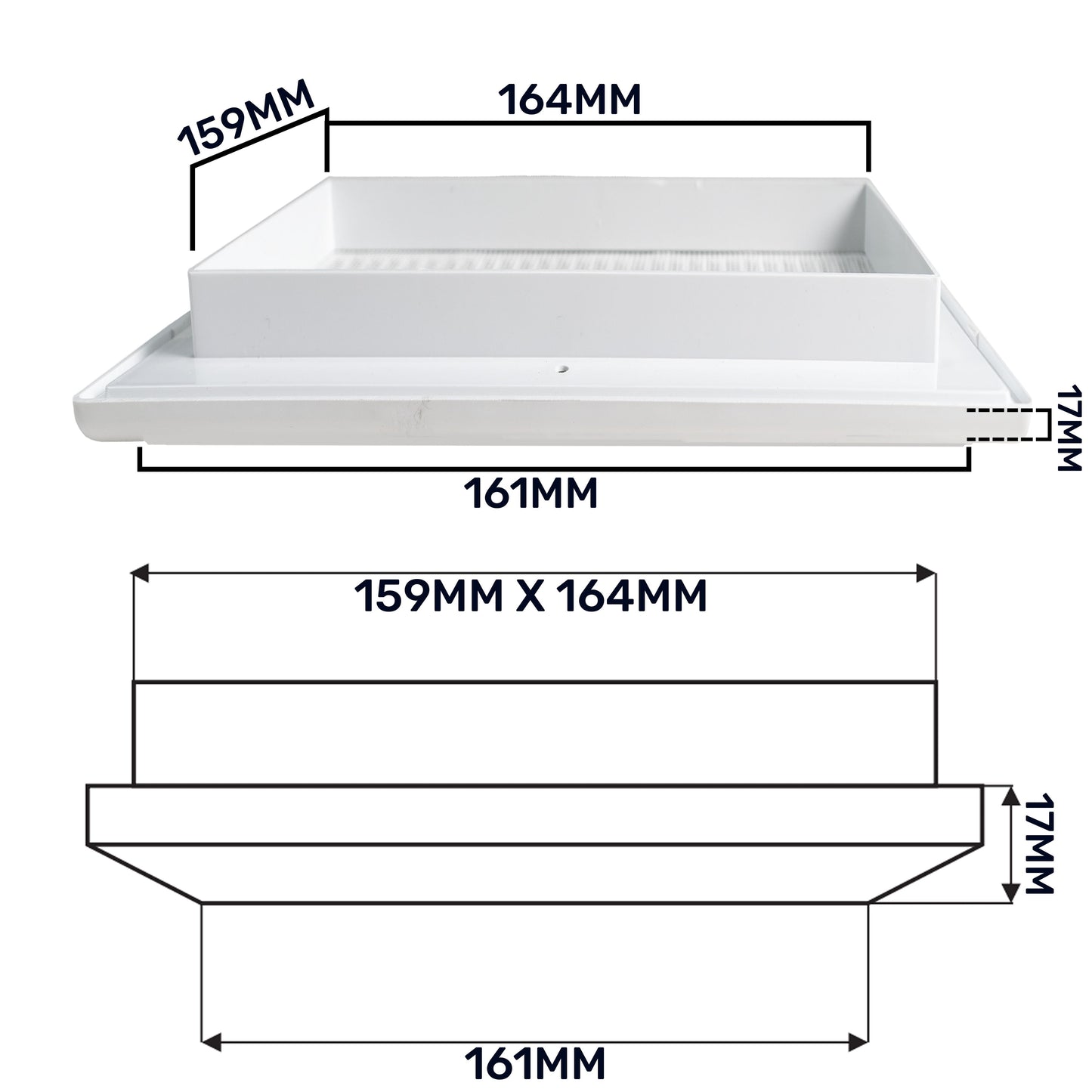 White Duo Smart Louvre Vent 165 with Insect Mesh