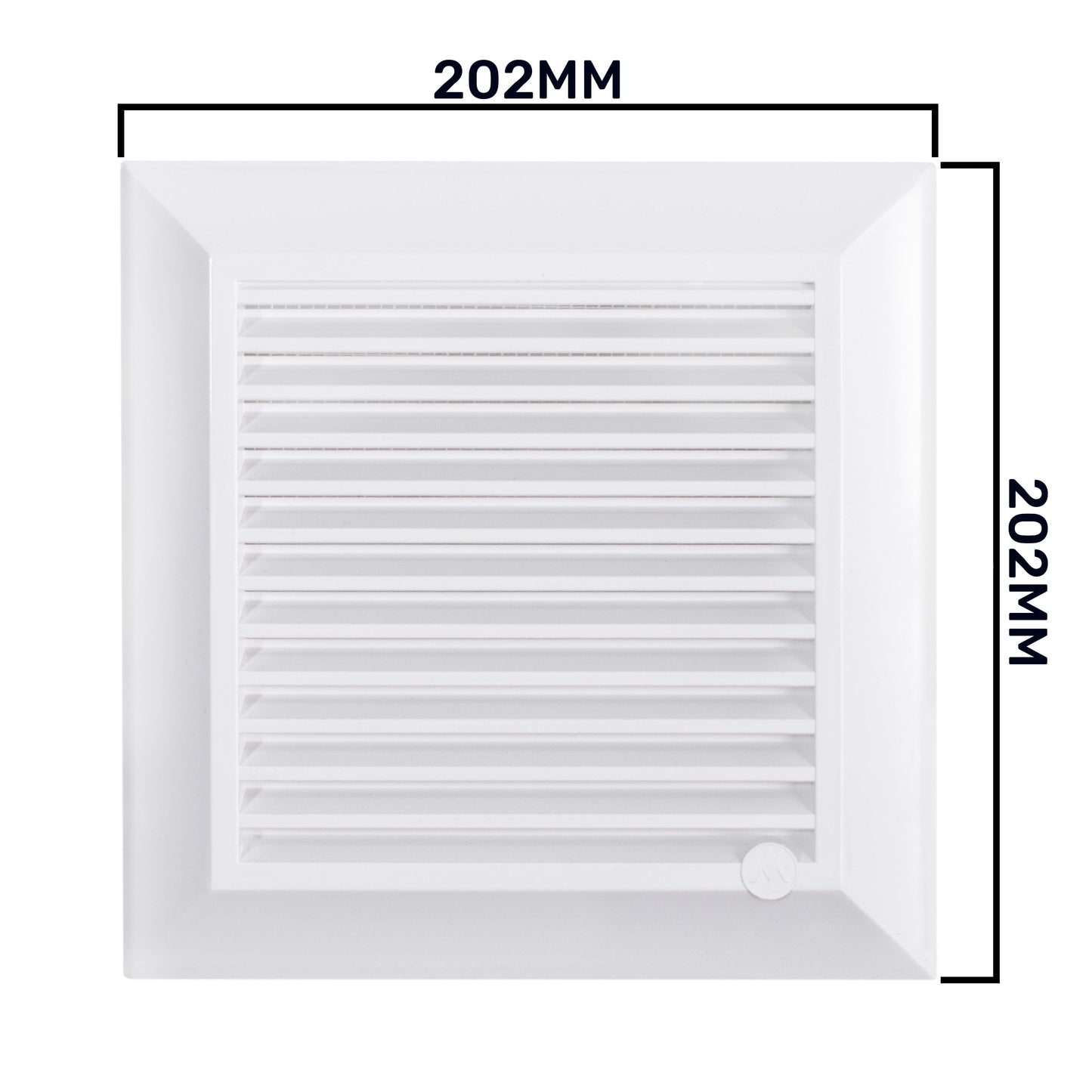 White Duo Smart Louvre Vent 165 with Insect Mesh