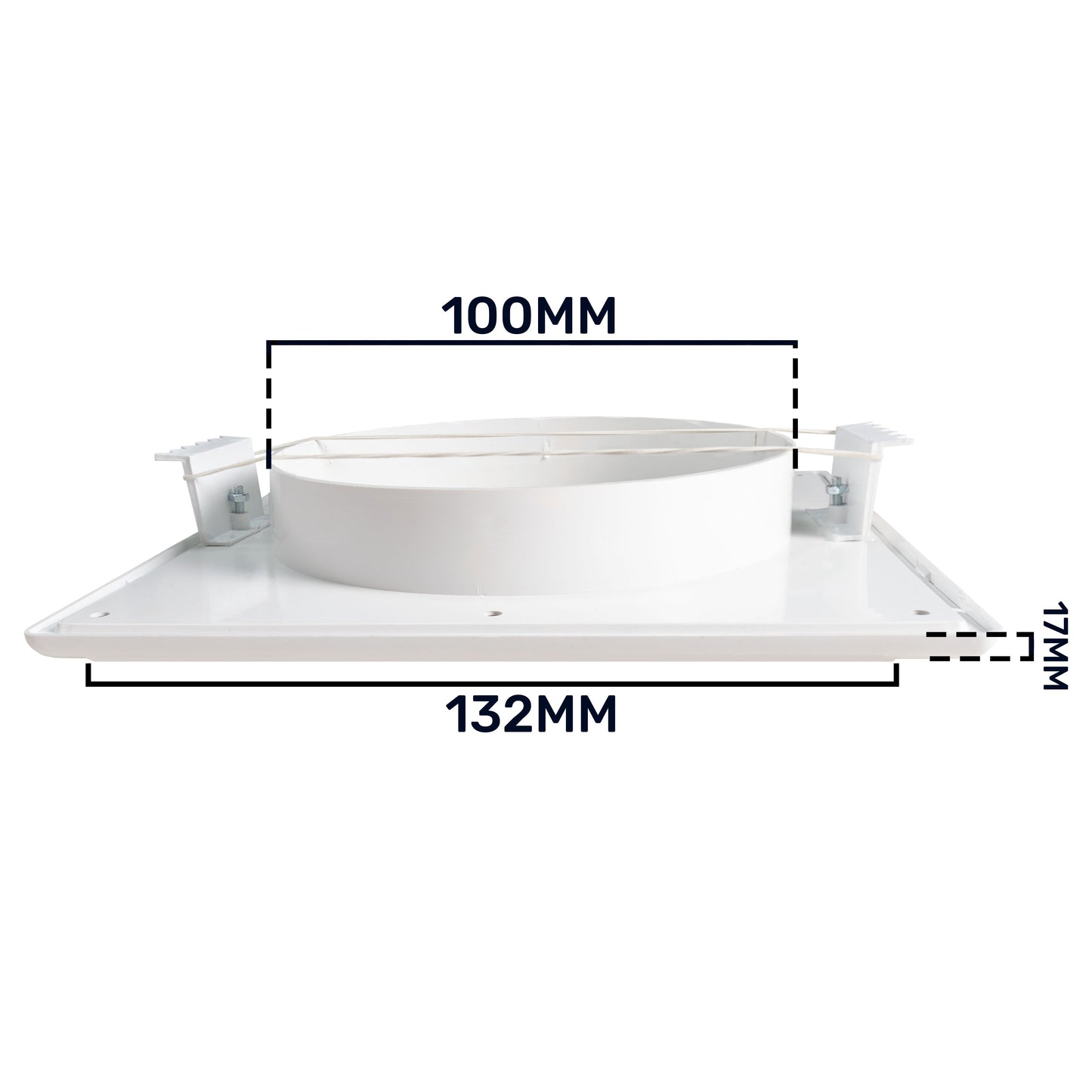 White Duo Smart Louvre Vent 135 fi 100mm with Insect Mesh