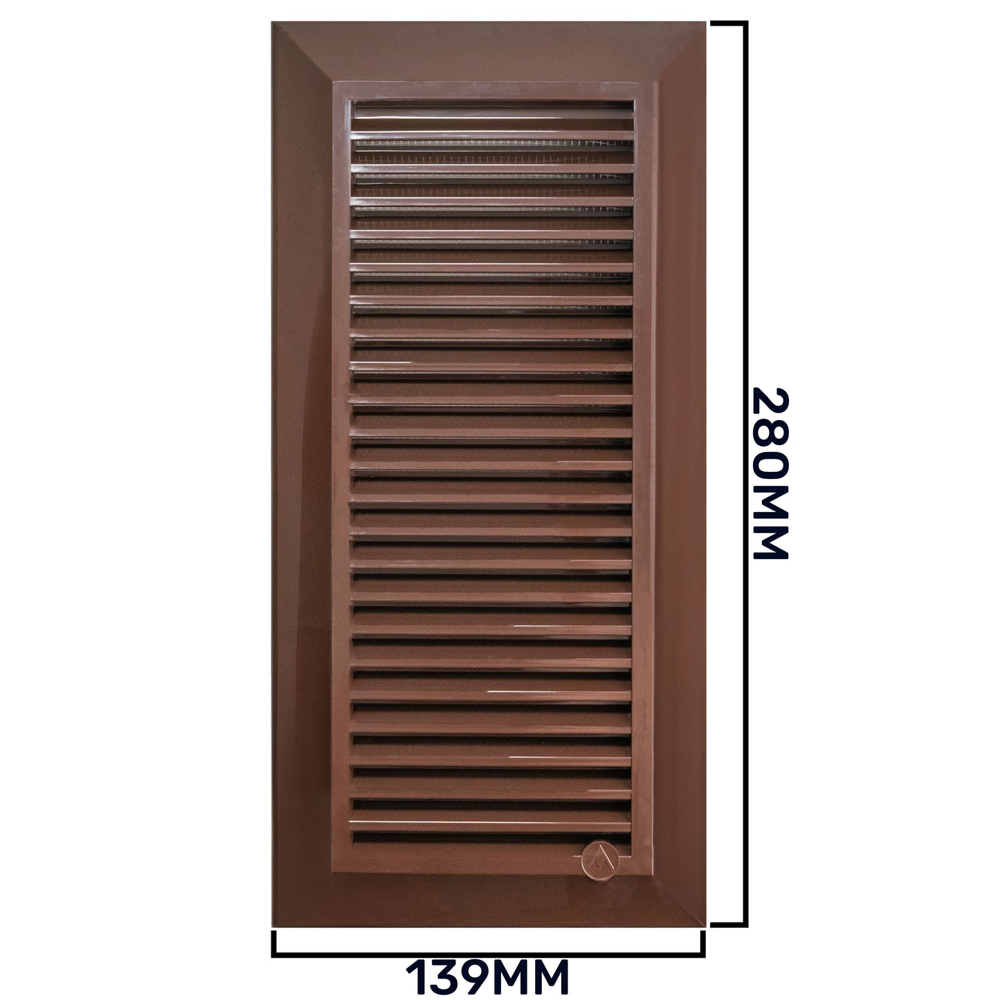 Brown Duo Smart Louvre Vent 90mm x 240mm with Insect Mesh
