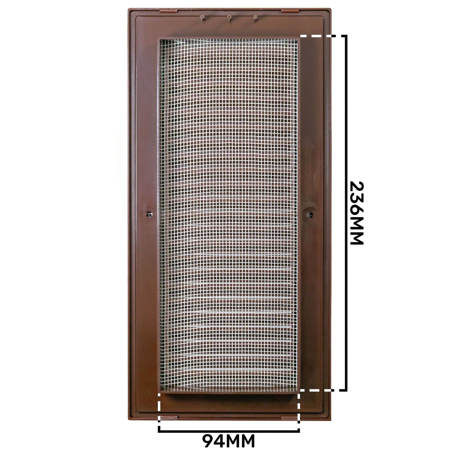 Brown Duo Smart Louvre Vent 90mm x 240mm with Insect Mesh