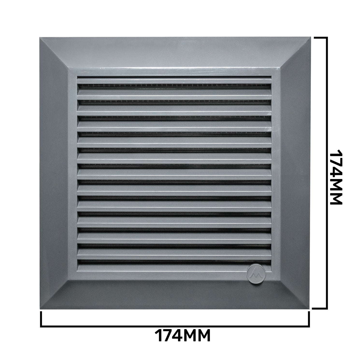 Graphite Duo Smart Louvre Vent 135G 135mm with Insect Mesh