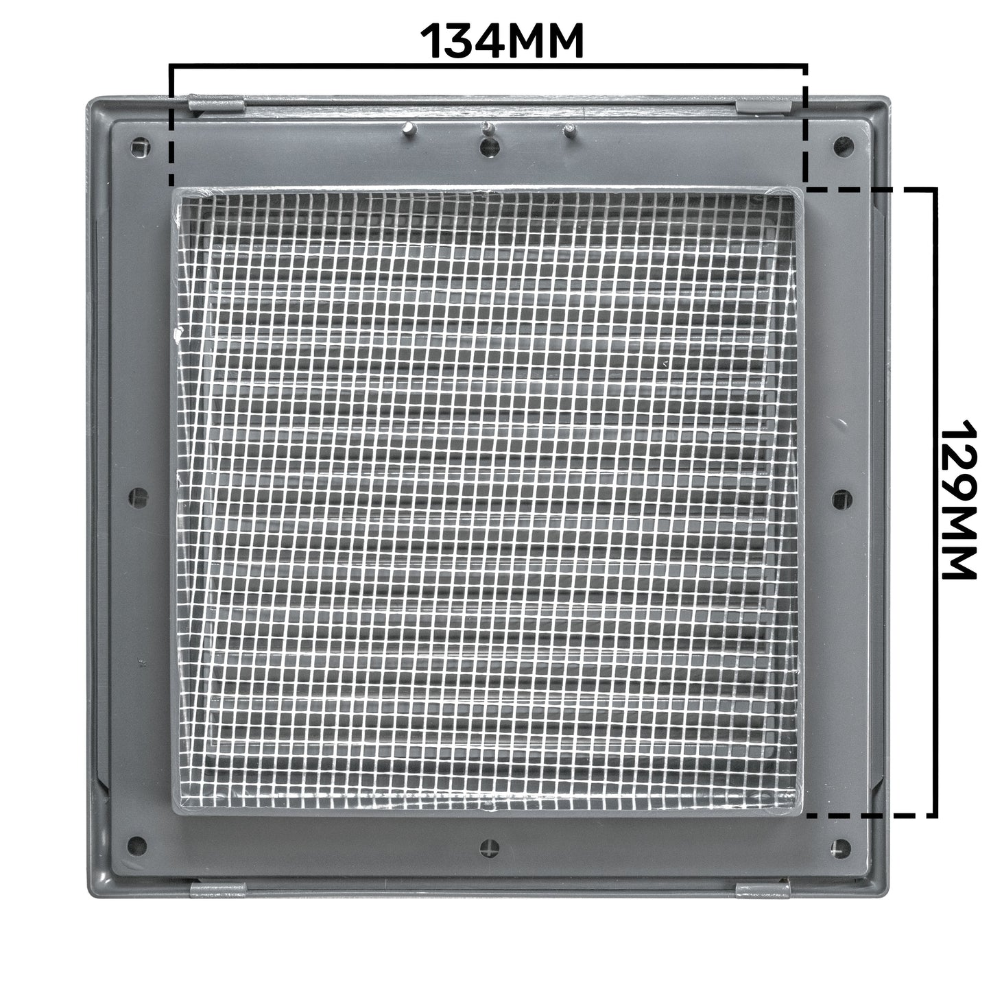 Graphite Duo Smart Louvre Vent 135G 135mm with Insect Mesh