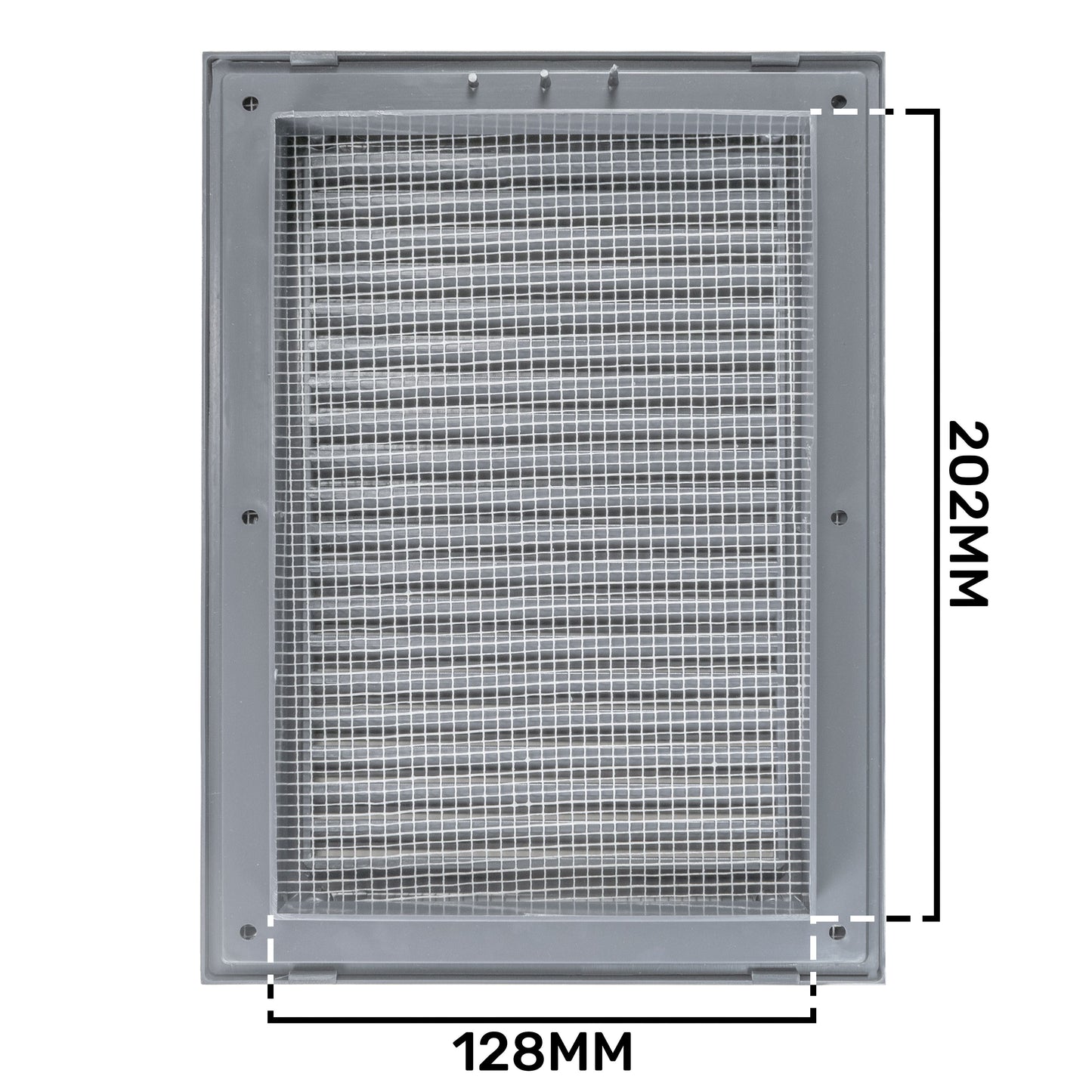 Graphite Duo Smart Louvre Vent 140mm x 210mm with Insect Mesh