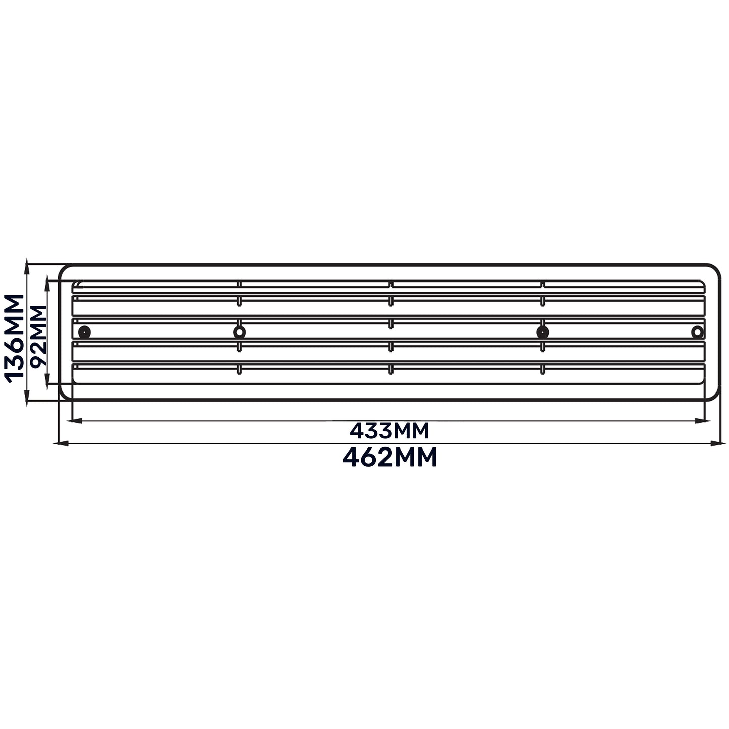 KD Series Louvre Vent for Door, 90mm-445mm