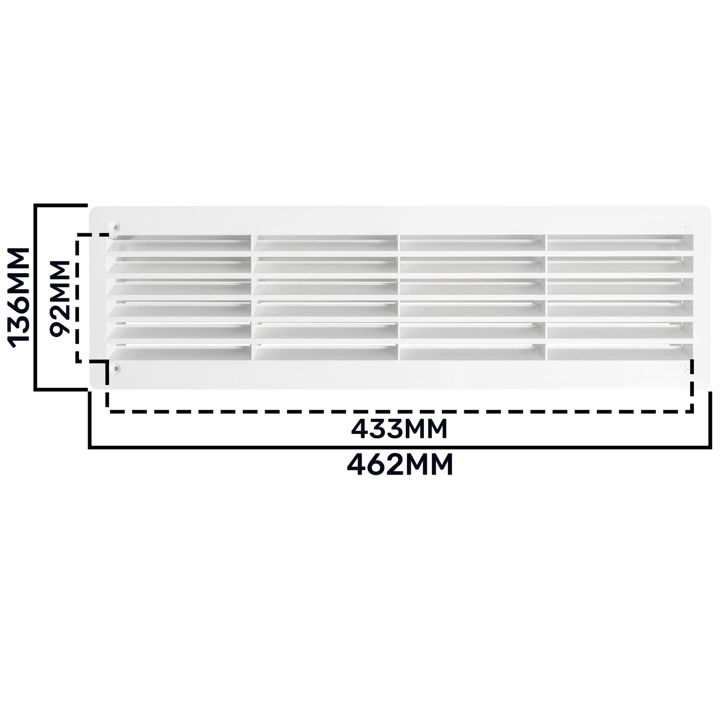 KD Series Louvre Vent for Door, 90mm-445mm