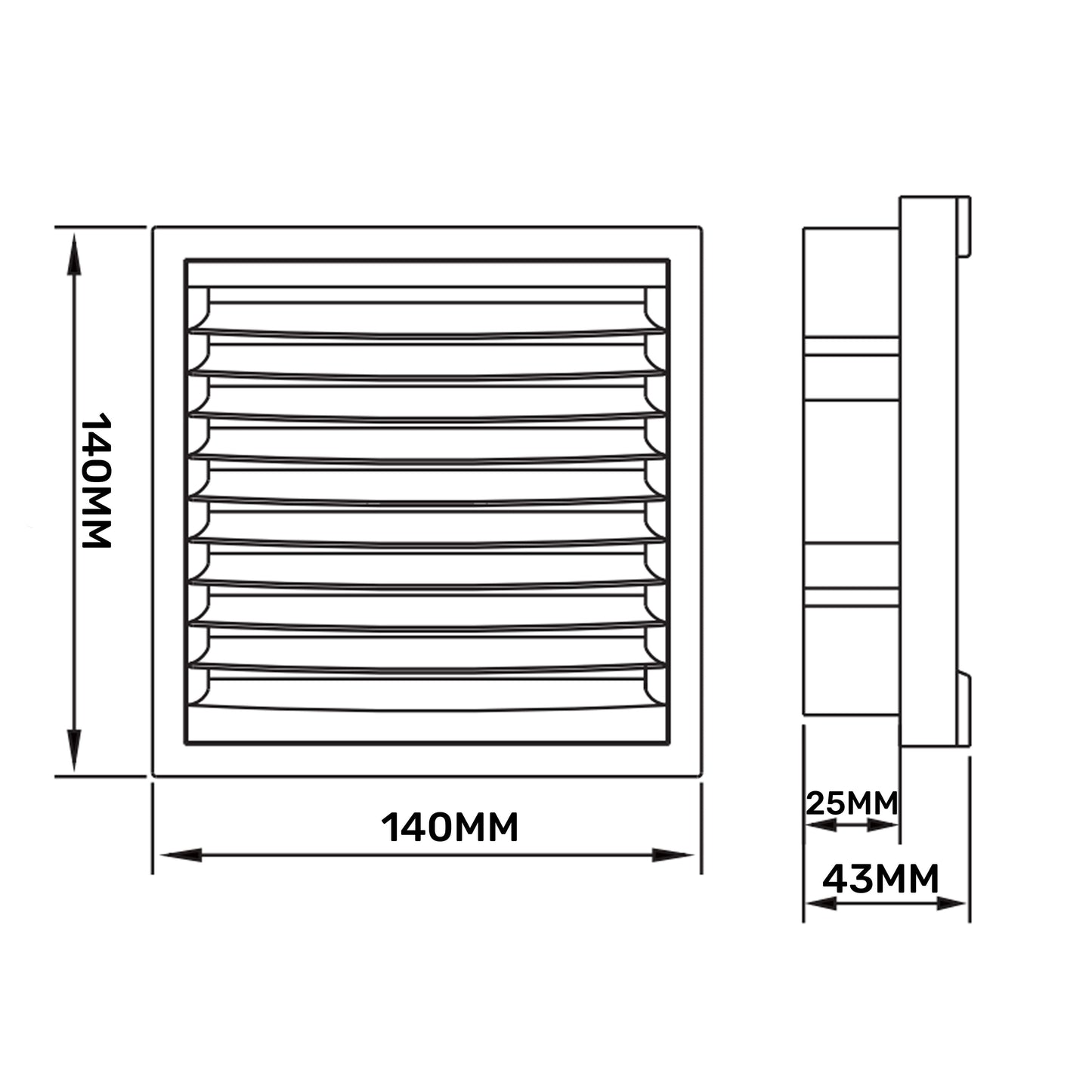 KR100/125 Model Louvre Vent